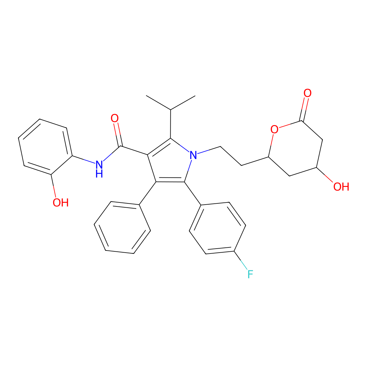 o-Hydroxyatorvastatin lactone molecular structure, CAS 163217-74-1