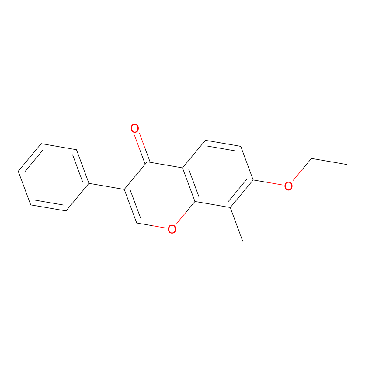 7-ethoxy-8-methyl-3-phenyl-4H-chromen-4-one molecular structure, CAS 163218-84-6