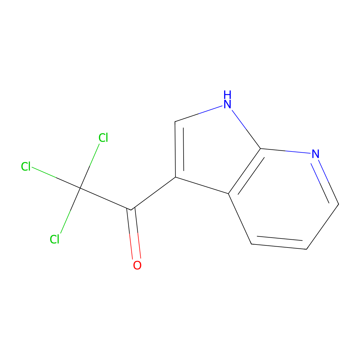 2,2,2-trichloro-1-{1H-pyrrolo[2,3-b]pyridin-3-yl}ethan-1-one molecular structure, CAS 163220-69-7
