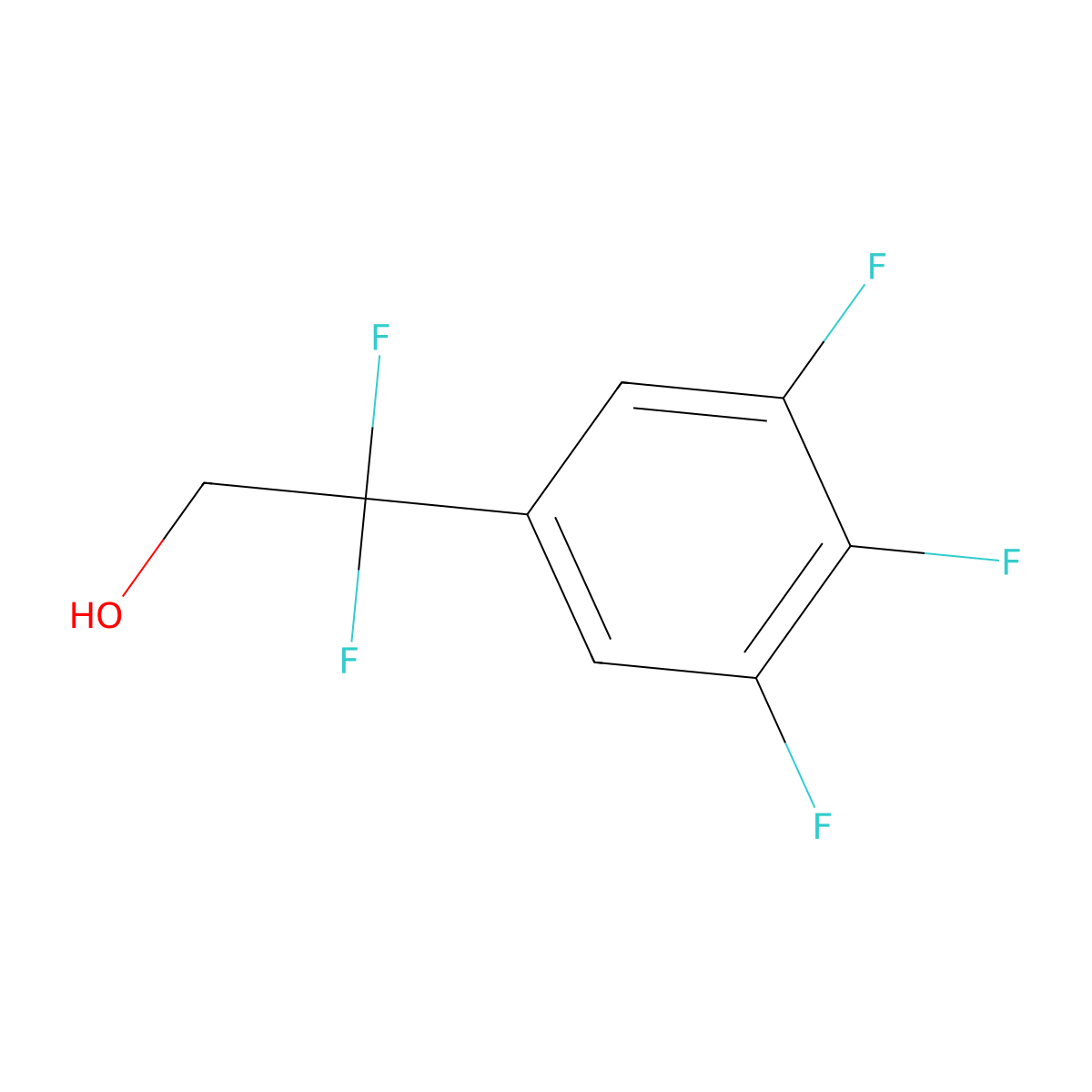 2,2-Difluoro-2-(3,4,5-trifluorophenyl)ethan-1-ol molecular structure, CAS 1632218-05-3