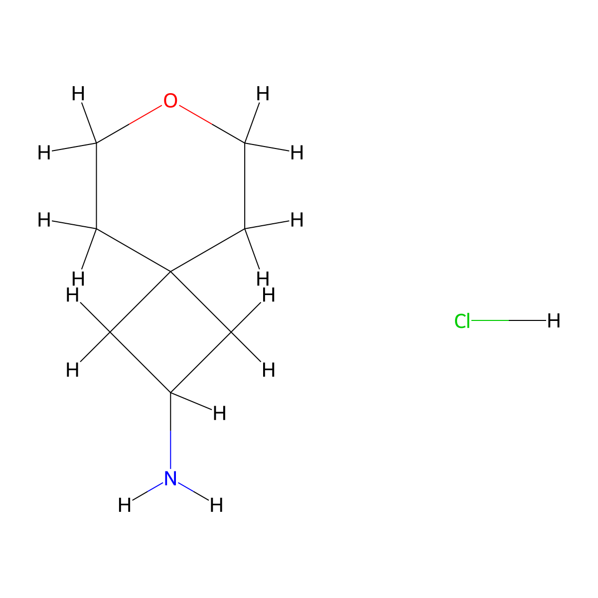 7-Oxaspiro[3.5]nonan-2-amine hydrochloride molecular structure, CAS 1632228-23-9
