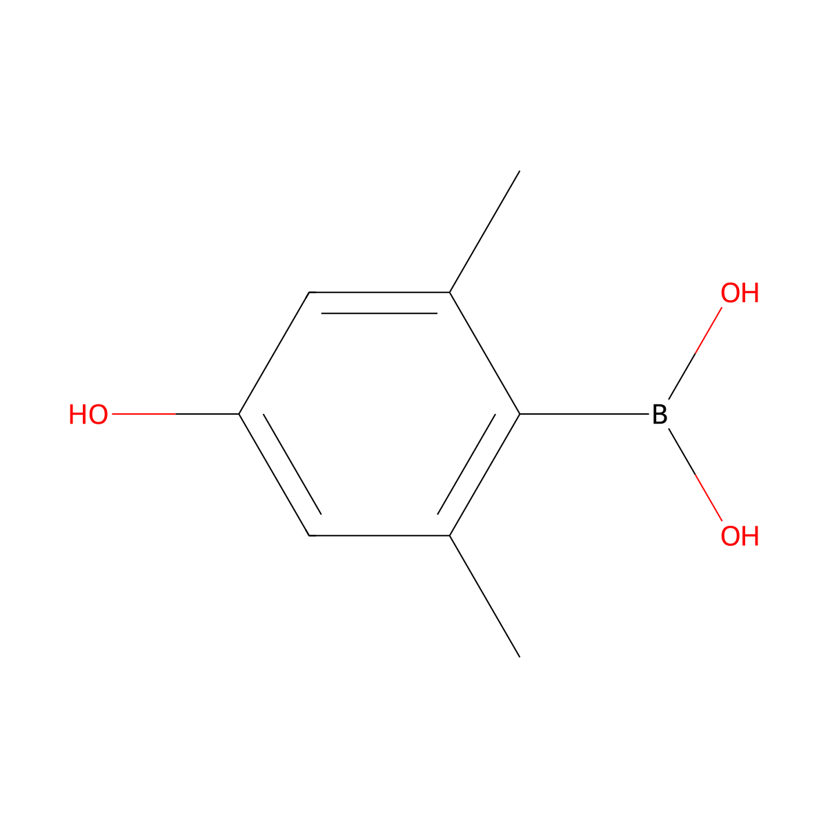 2,6-Dimethyl-4-hydroxyphenylboronic acid molecular structure, CAS 1632245-36-3