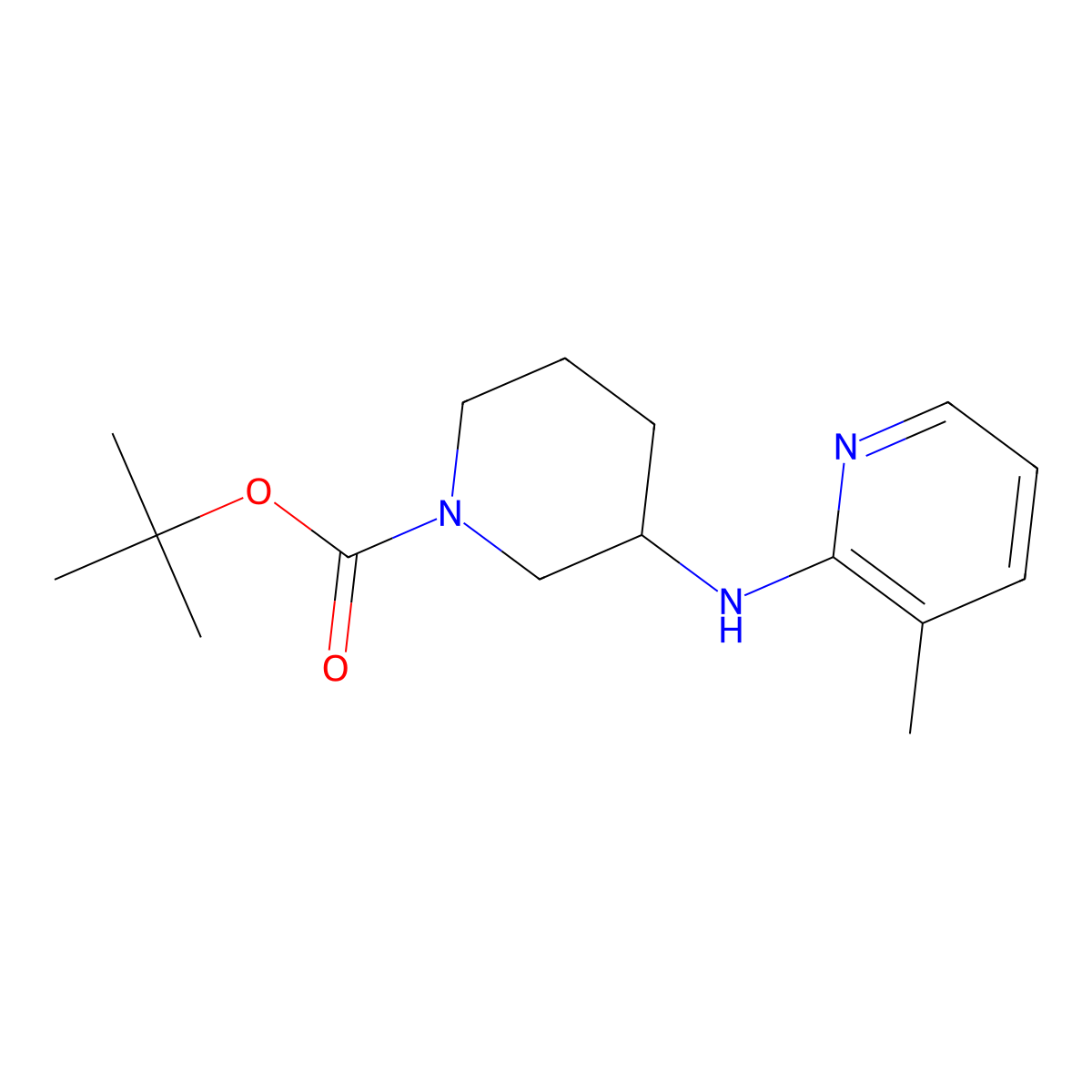 tert-butyl (3R)-3-[(3-methylpyridin-2-yl)amino]piperidine-1-carboxylate molecular structure, CAS 1632251-02-5