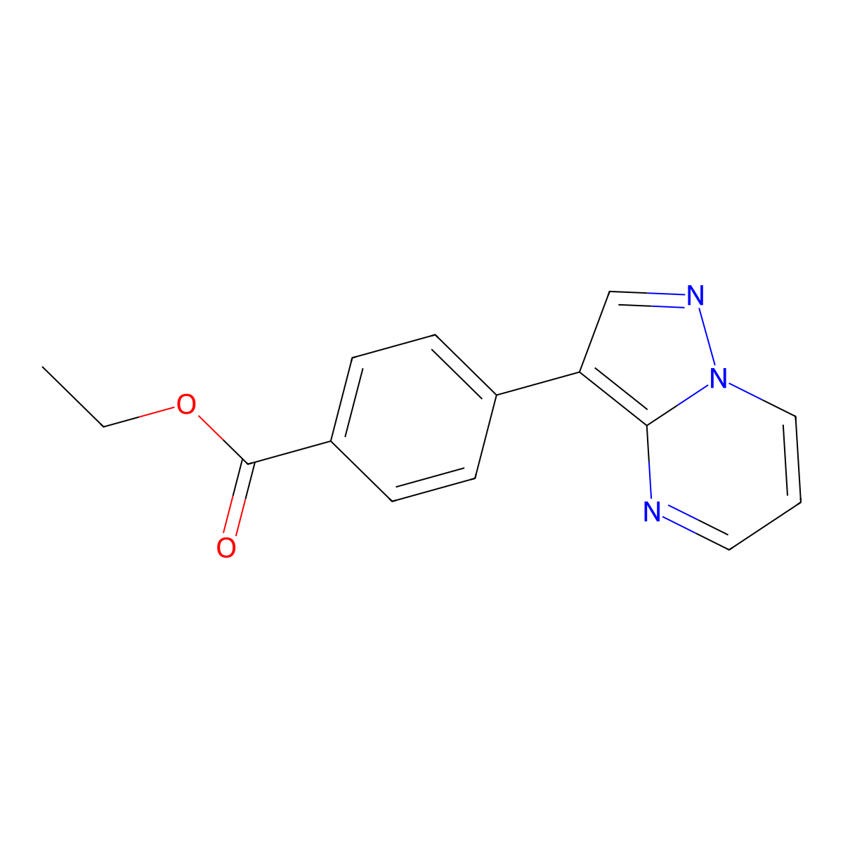 Ethyl 4-(pyrazolo[1,5-a]pyrimidin-3-yl)benzoate molecular structure, CAS 1632251-26-3