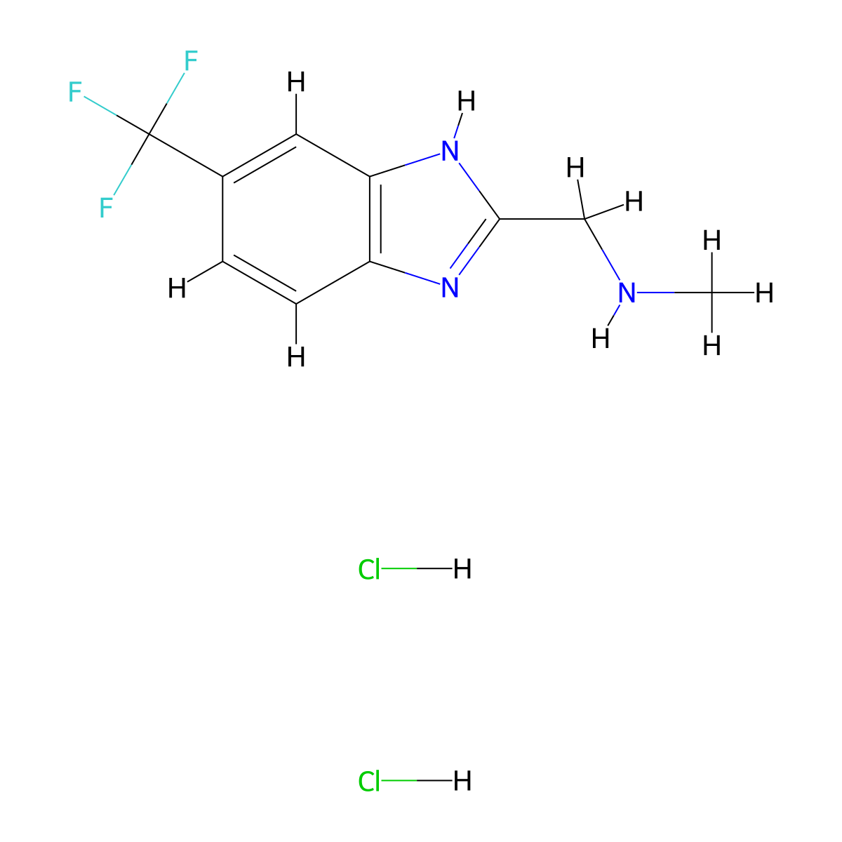 methyl({[5-(trifluoromethyl)-1H-1,3-benzodiazol-2-yl]methyl})amine dihydrochloride molecular structure, CAS 1632257-96-5