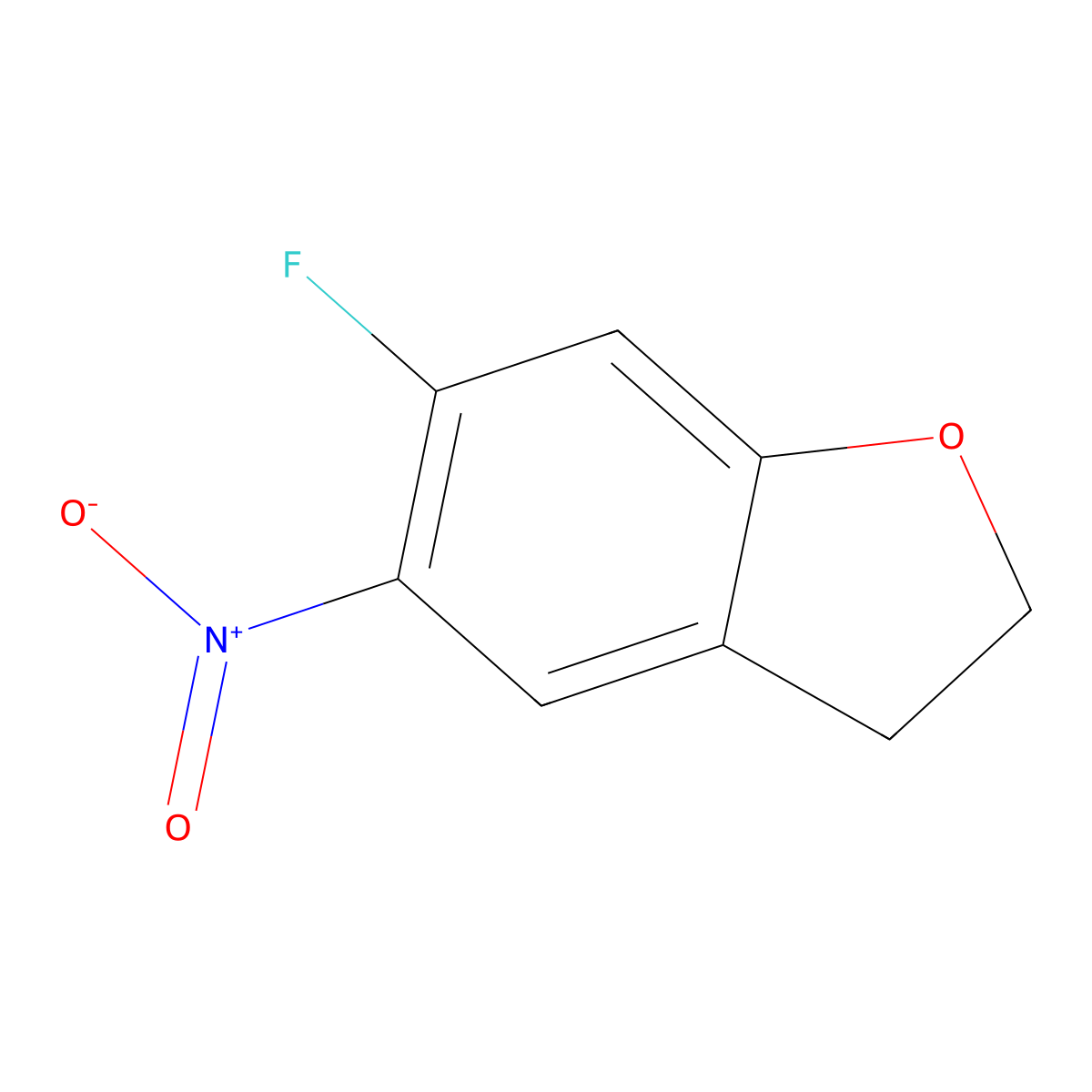 6-Fluoro-5-nitro-2,3-dihydro-1-benzofuran molecular structure, CAS 1632261-95-0