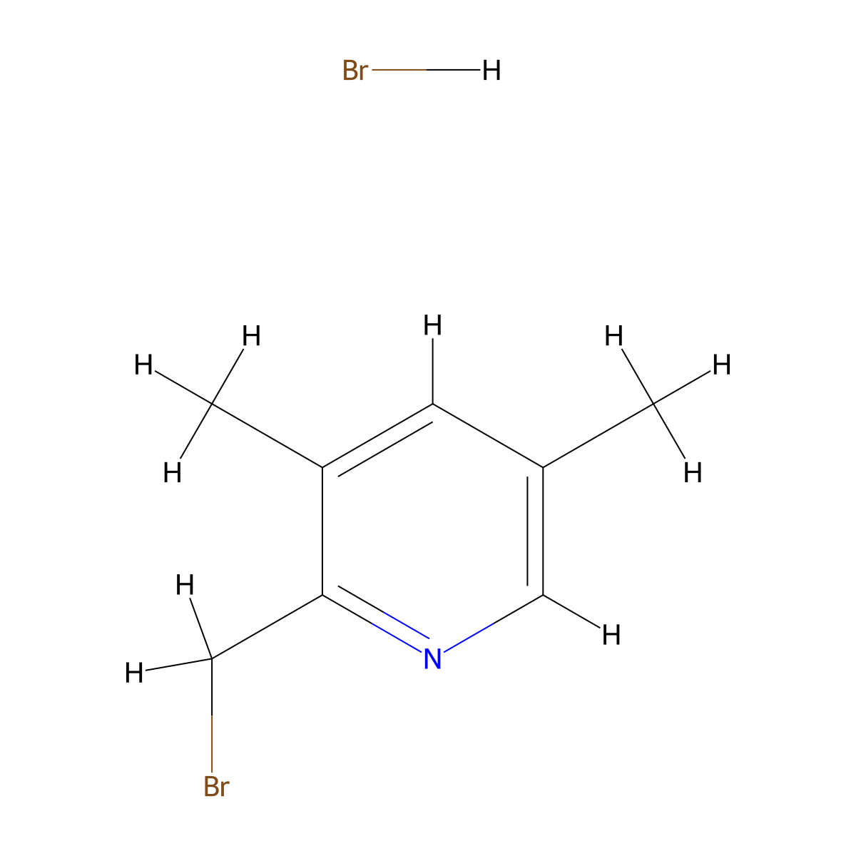 2-(Bromomethyl)-3,5-dimethylpyridine hydrobromide molecular structure, CAS 1632285-93-8