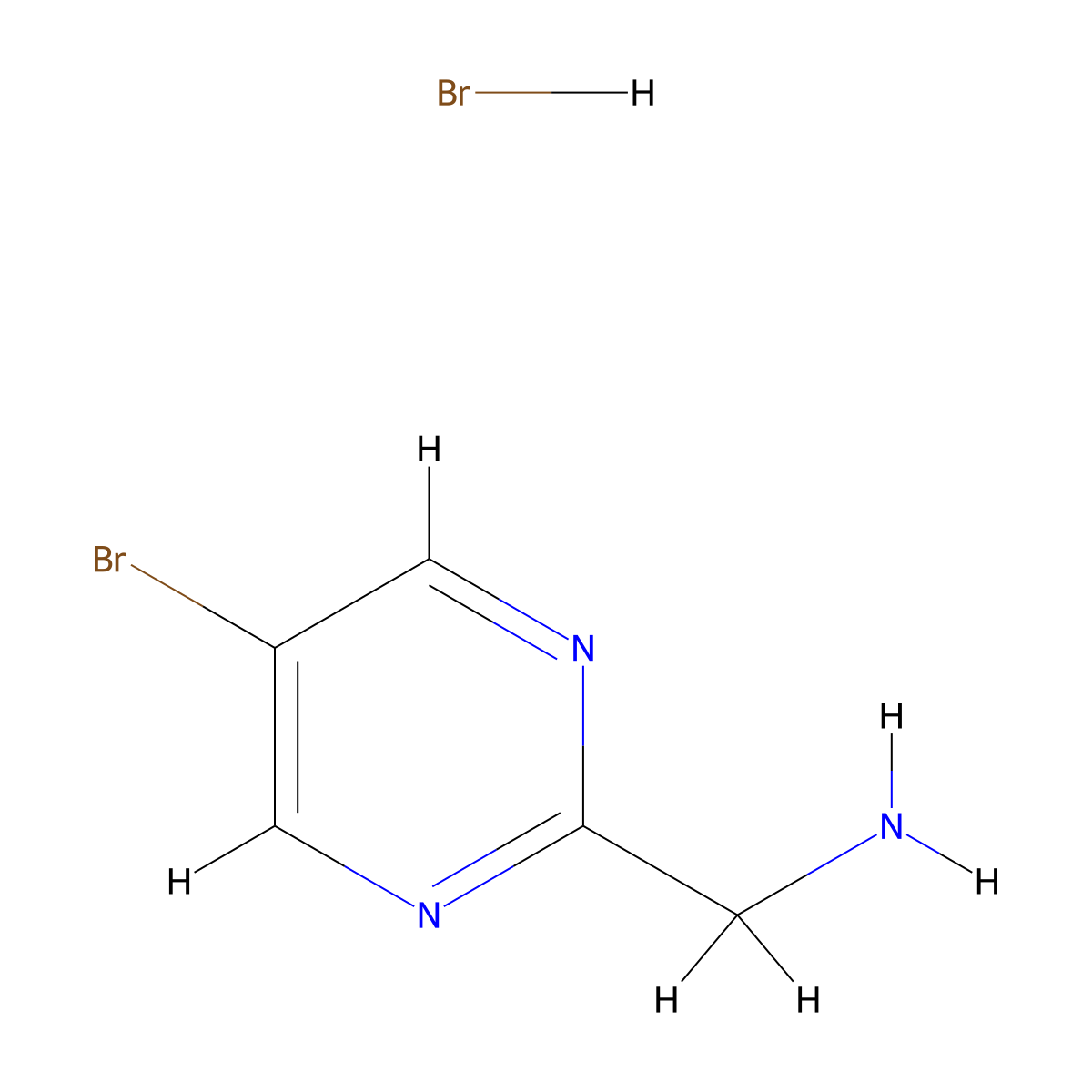 (5-Bromopyrimidin-2-yl)methanamine hydrobromide molecular structure, CAS 1632285-95-0