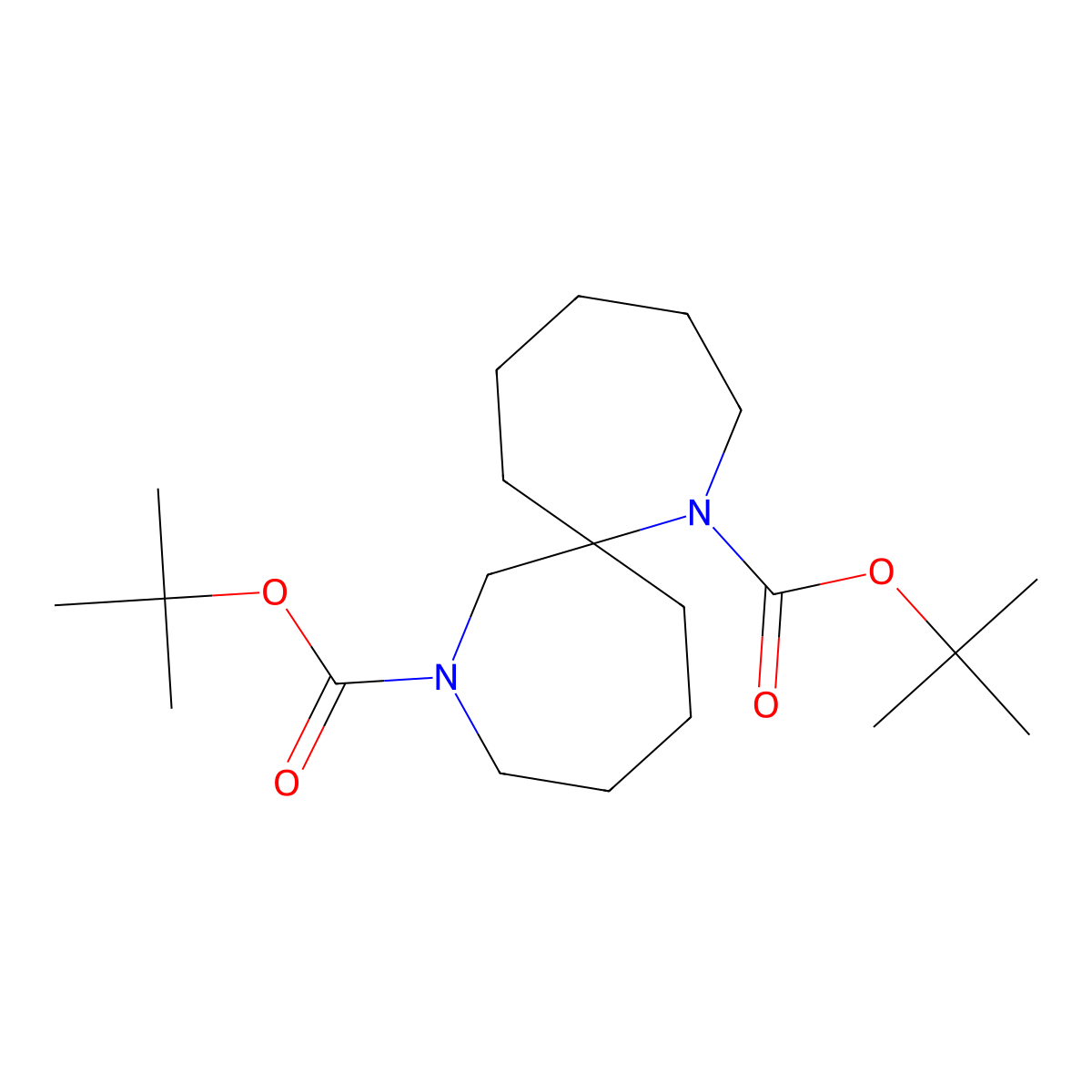 Di-tert-butyl 1,9-diazaspiro[6.6]tridecane-1,9-dicarboxylate molecular structure, CAS 1632286-01-1
