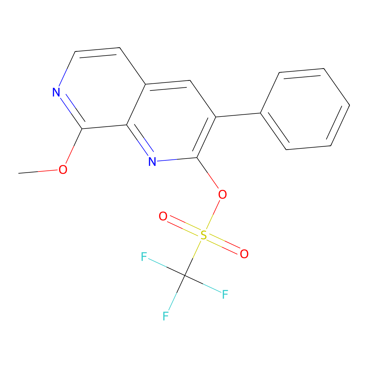 8-Methoxy-3-phenyl-1,7-naphthyridin-2-yl trifluoromethanesulfonate molecular structure, CAS 1632286-02-2