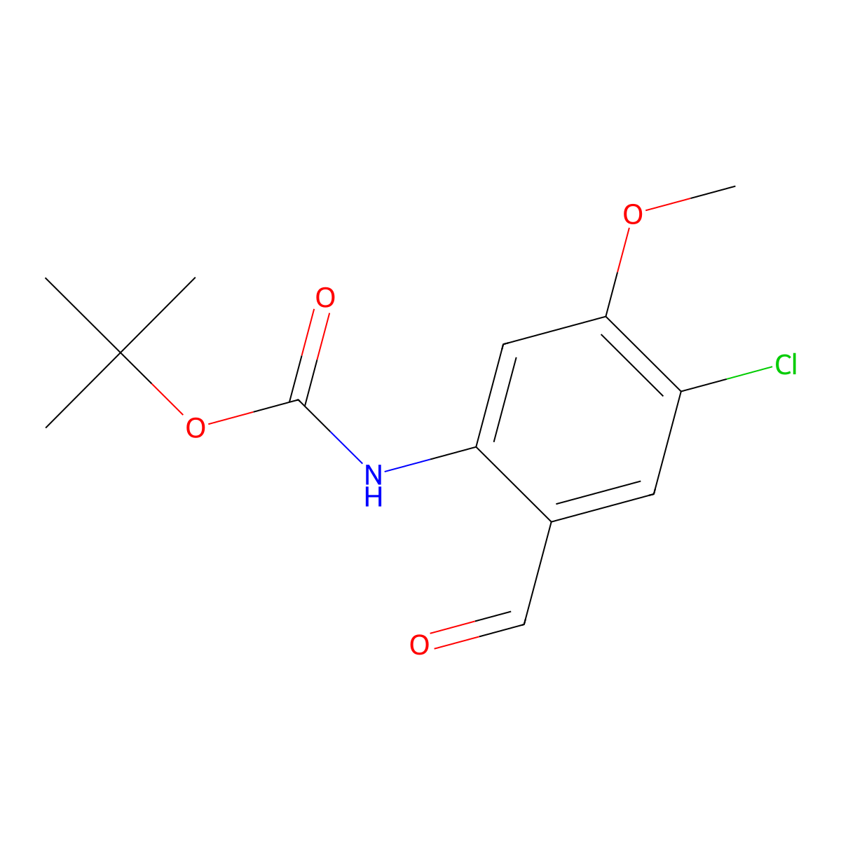 (4-Chloro-2-formyl-5-methoxy-phenyl)-carbamic acid tert-butyl ester molecular structure, CAS 1632286-03-3