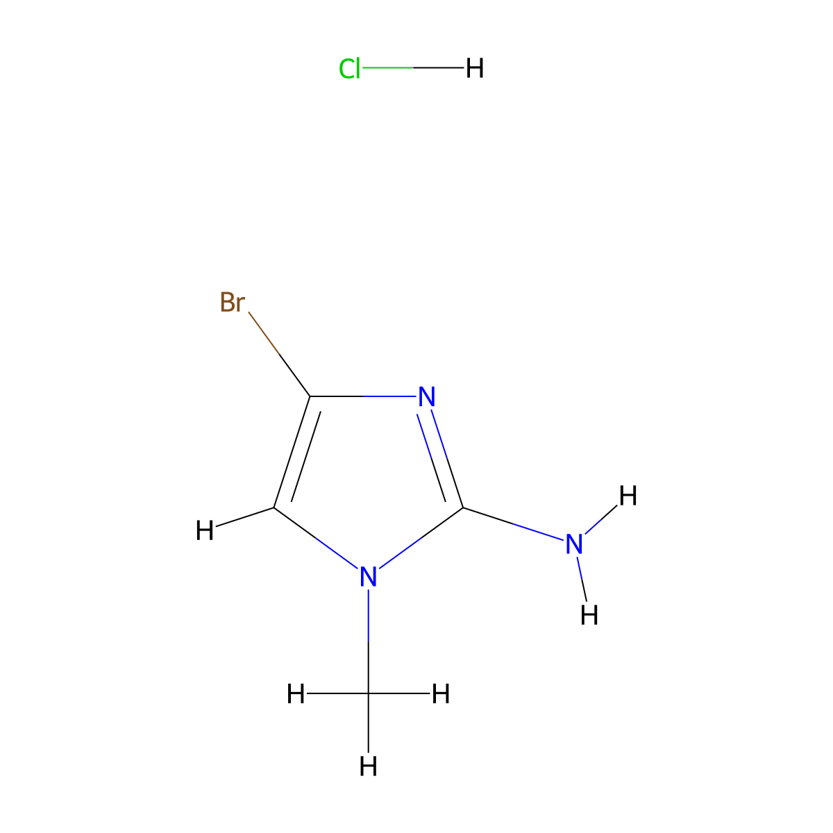 4-Bromo-1-methyl-1H-imidazol-2-amine hydrochloride molecular structure, CAS 1632286-16-8
