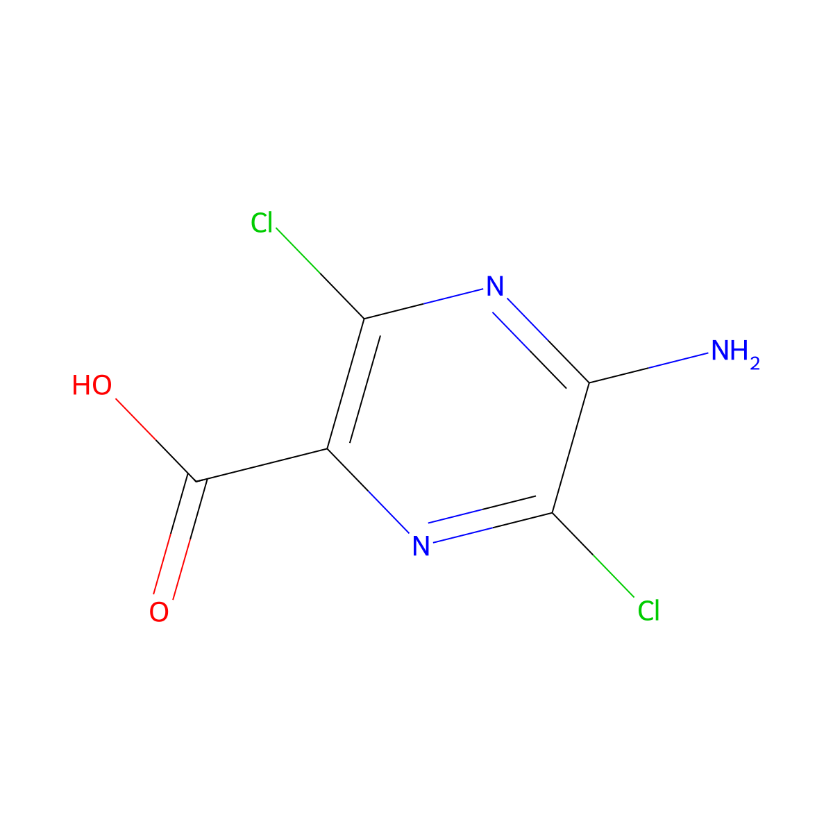 5-Amino-3,6-dichloropyrazine-2-carboxylic acid molecular structure, CAS 1632286-29-3