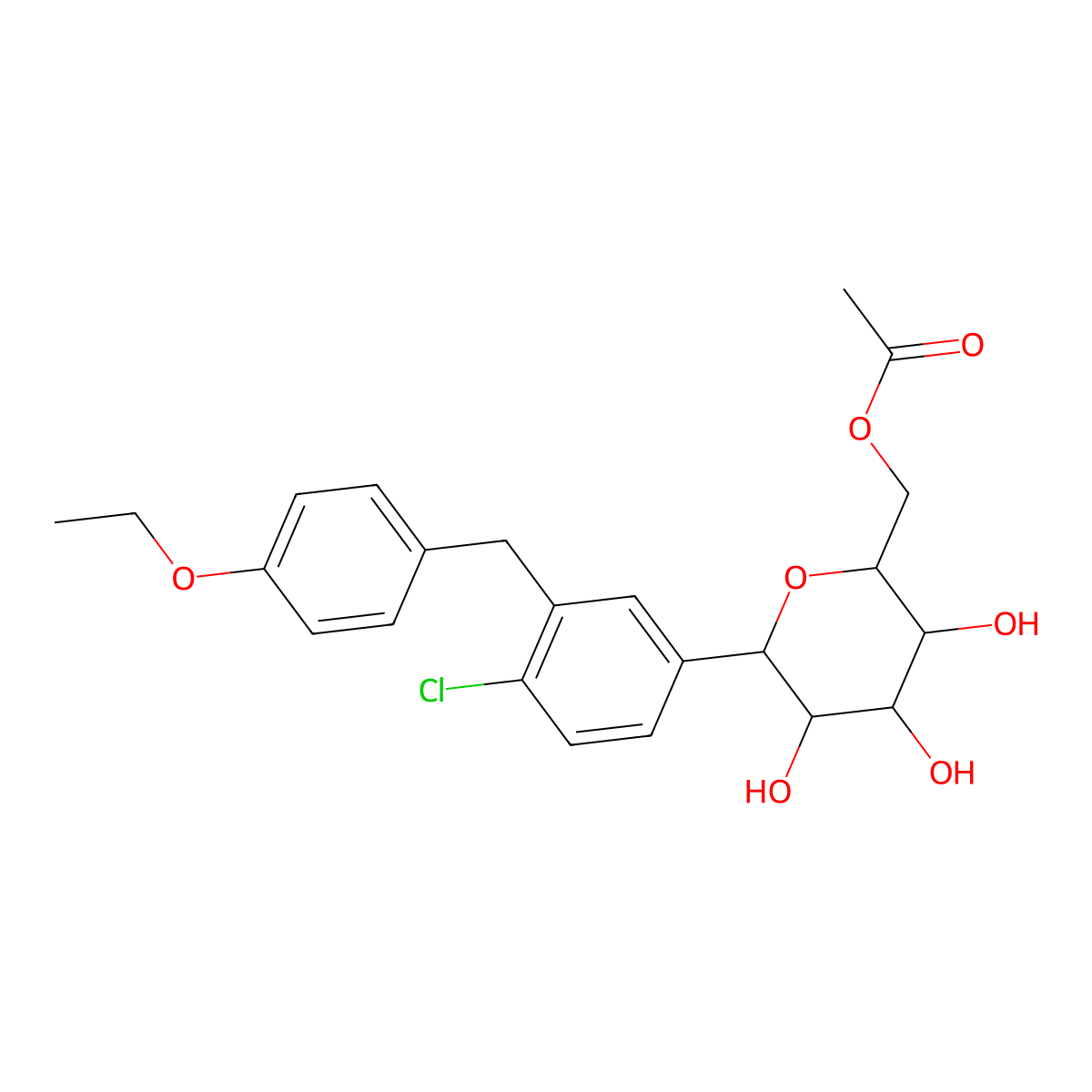 Dapagliflozin Methyl Acetate molecular structure, CAS 1632287-34-3