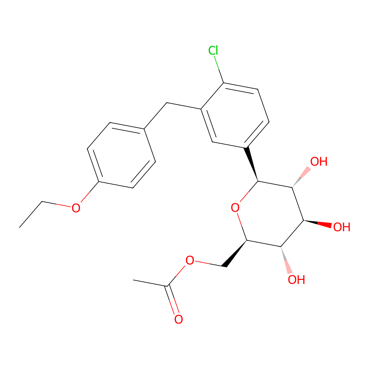 Dapagliflozin Methyl Acetate molecular structure, CAS 1632287-34-3