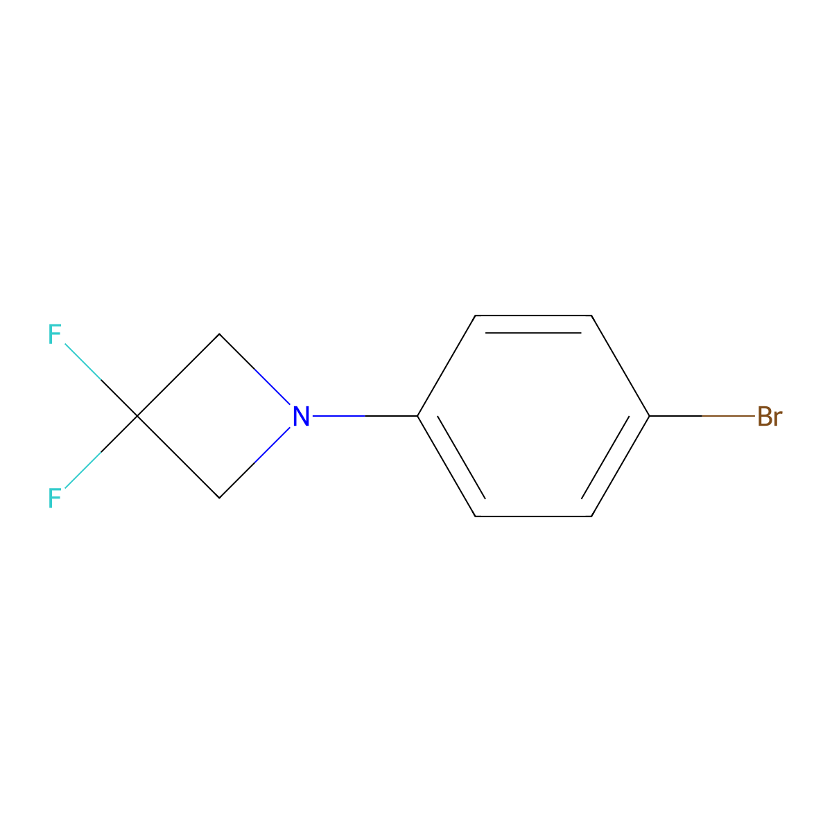 1-(4-Bromophenyl)-3,3-difluoroazetidine molecular structure, CAS 1632289-10-1