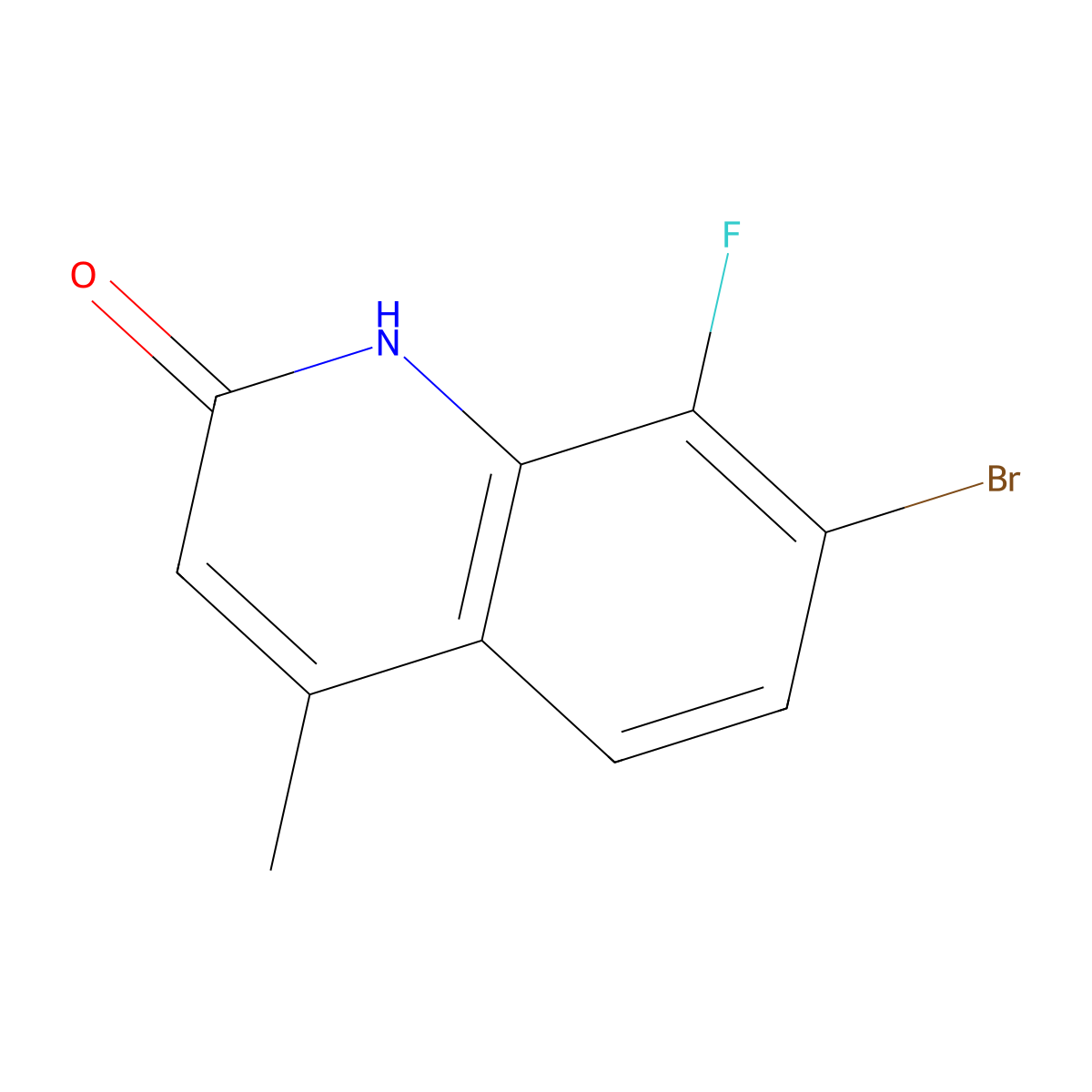 7-bromo-8-fluoro-4-methylquinolin-2(1H)-one molecular structure, CAS 1632289-46-3