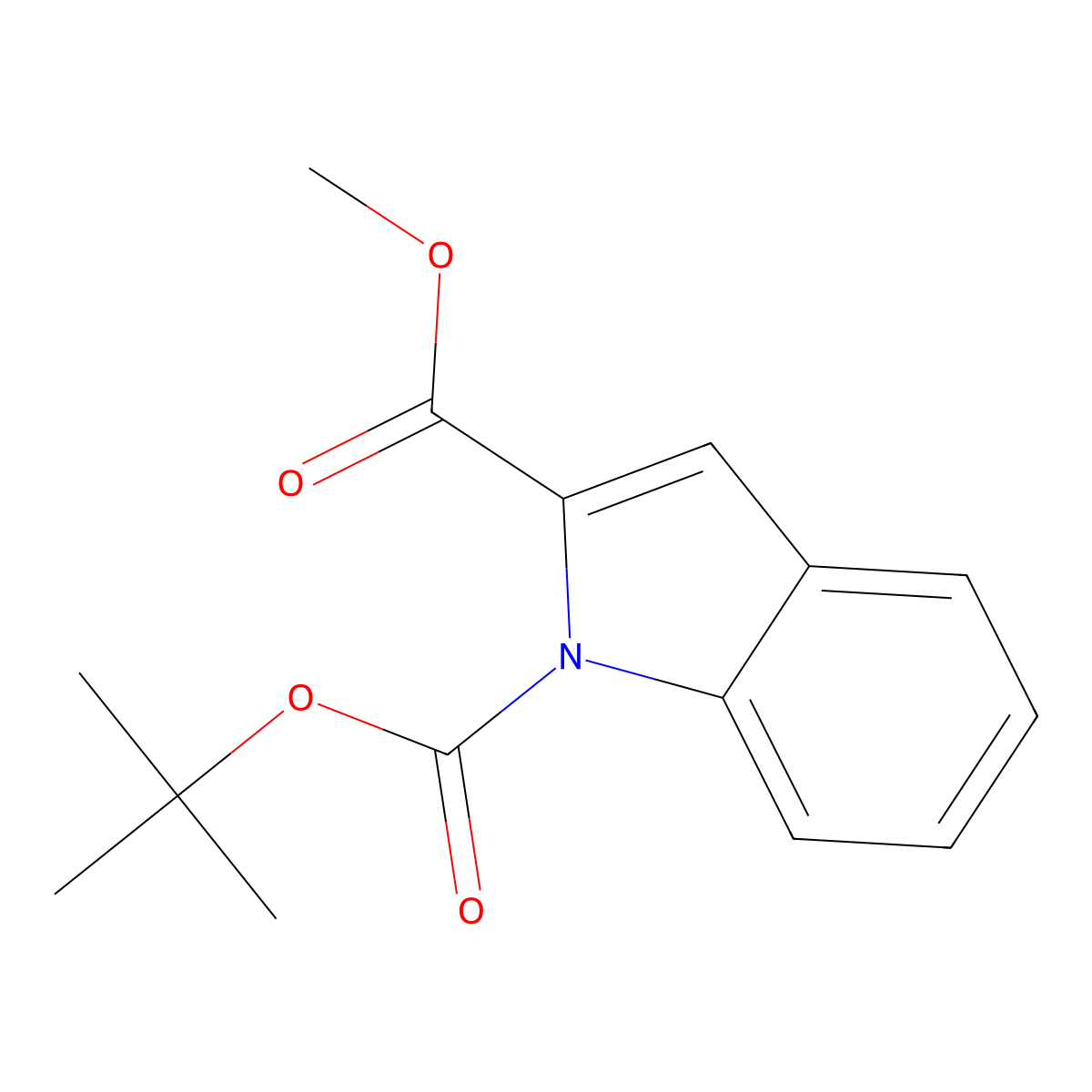 1-tert-Butyl 2-methyl 1H-indole-1,2-dicarboxylate molecular structure, CAS 163229-48-9
