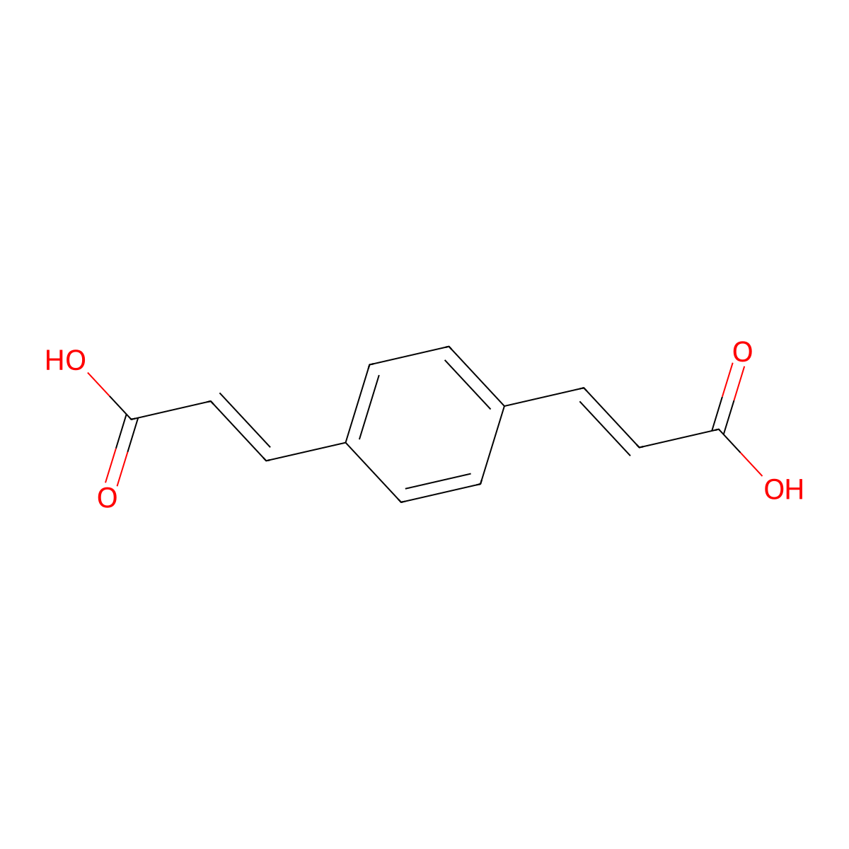 1,4-Phenylenediacrylic acid molecular structure, CAS 16323-43-6