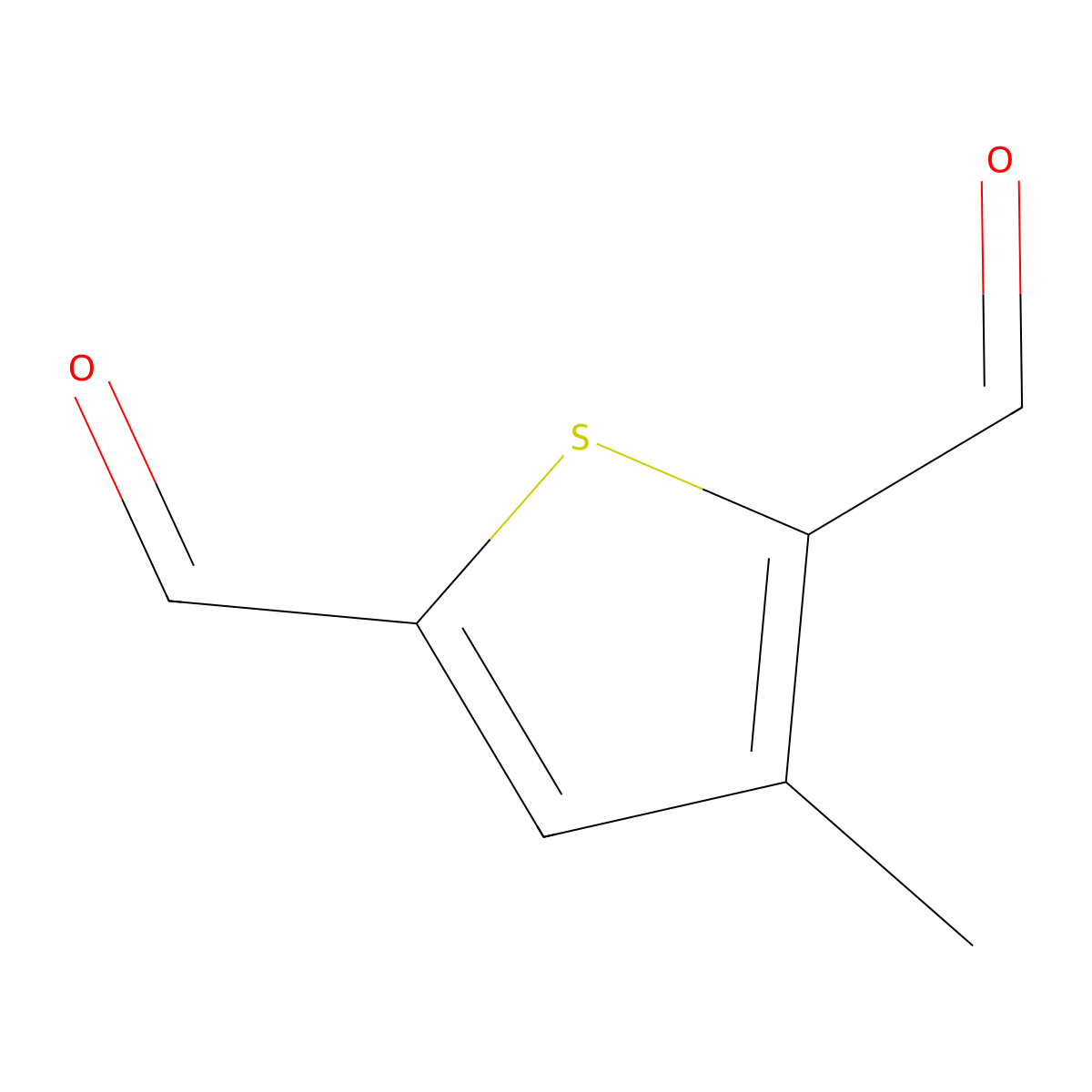 3-Methylthiophene-2,5-dicarbaldehyde molecular structure, CAS 163231-23-0
