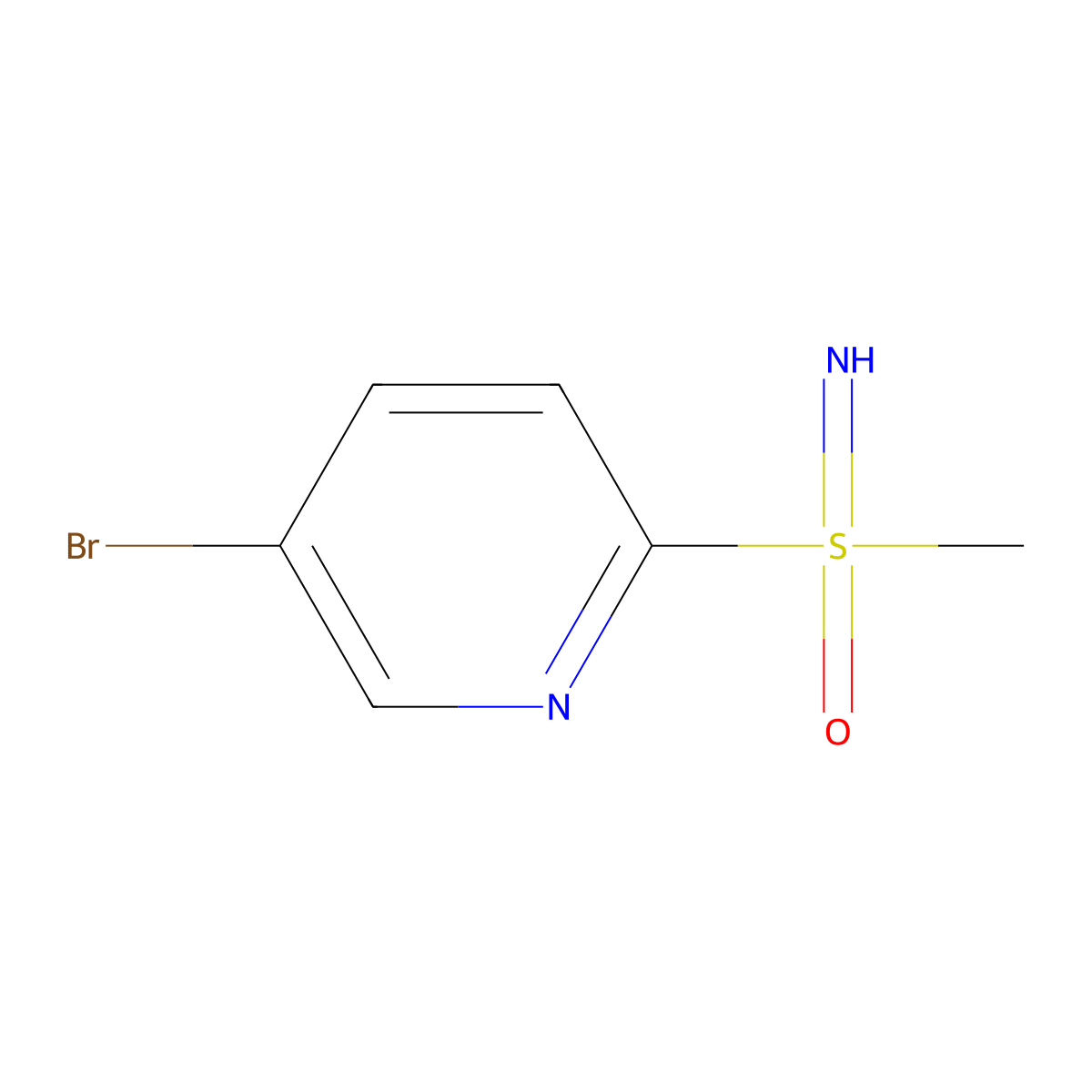 (5-Bromopyridin-2-yl)(imino)methyl-lambda6-sulfanone molecular structure, CAS 1632310-37-2