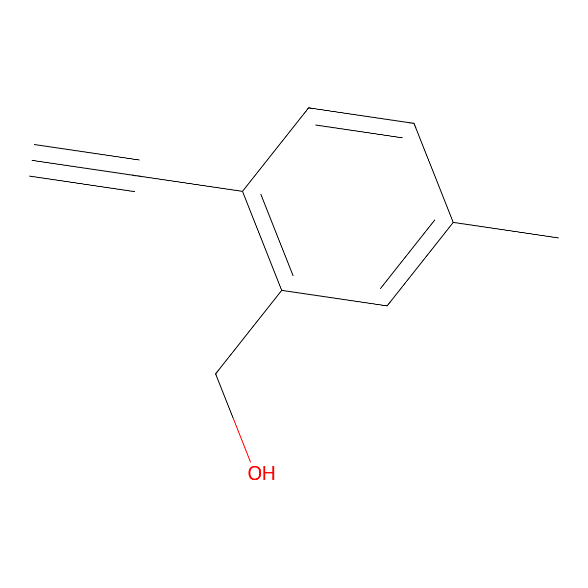 (2-Ethynyl-5-methylphenyl)methanol molecular structure, CAS 1632312-10-7