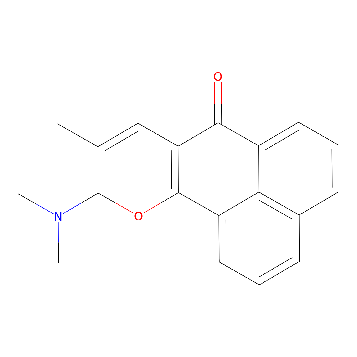 10-(dimethylamino)-9-methyl-10H-phenaleno[1,2-b]pyran-7-one molecular structure, CAS 163233-97-4