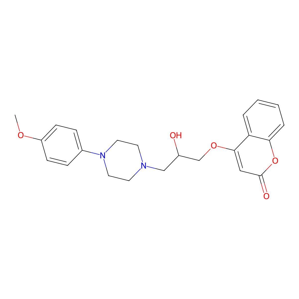 4-(2-hydroxy-3-(4-(4-methoxyphenyl)piperazin-1-yl)propoxy)-2H-chromen-2-one molecular structure, CAS 1632364-36-3
