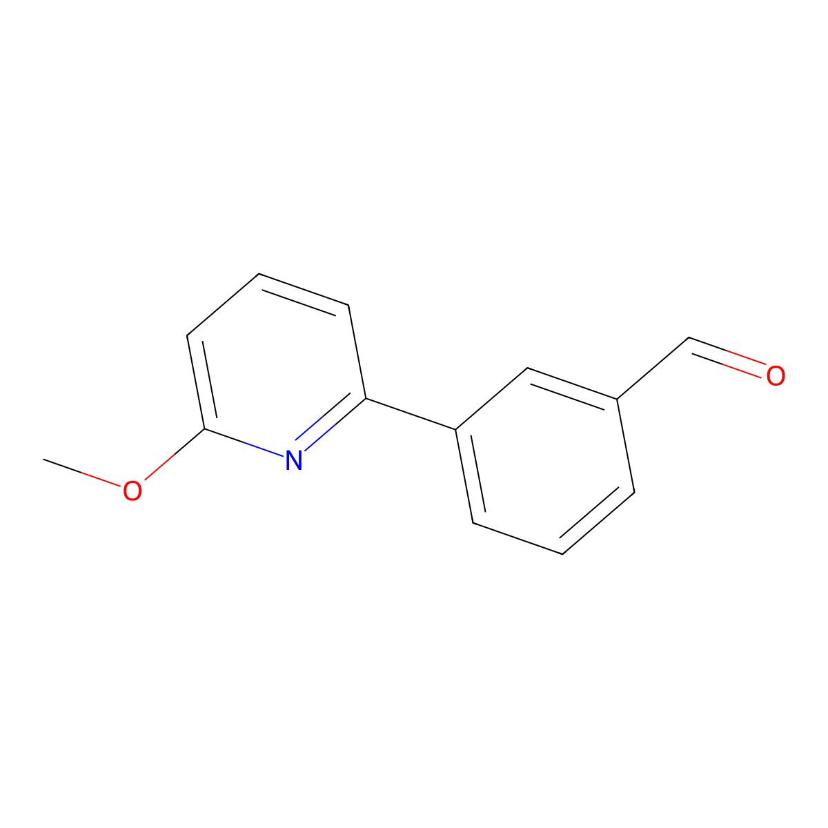 3-(6-Methoxypyridin-2-yl)benzaldehyde molecular structure, CAS 1632369-95-9