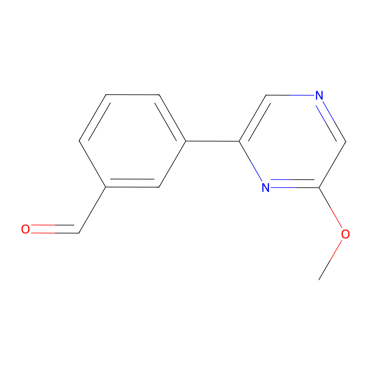 3-(6-Methoxy-2-pyrazinyl)benzaldehyde molecular structure, CAS 1632370-00-3