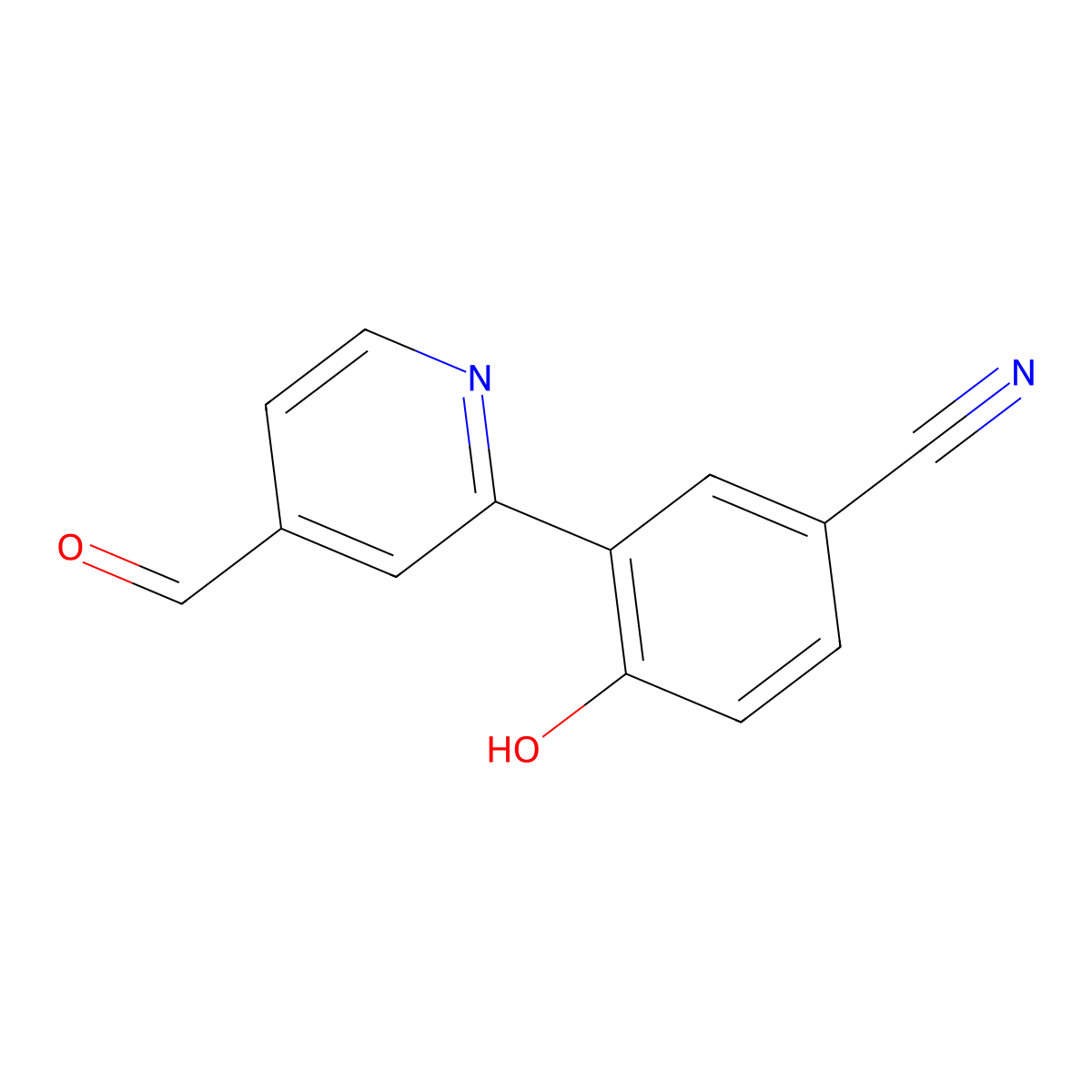3-(4-Formyl-2-pyridinyl)-4-hydroxybenzonitrile molecular structure, CAS 1632370-03-6