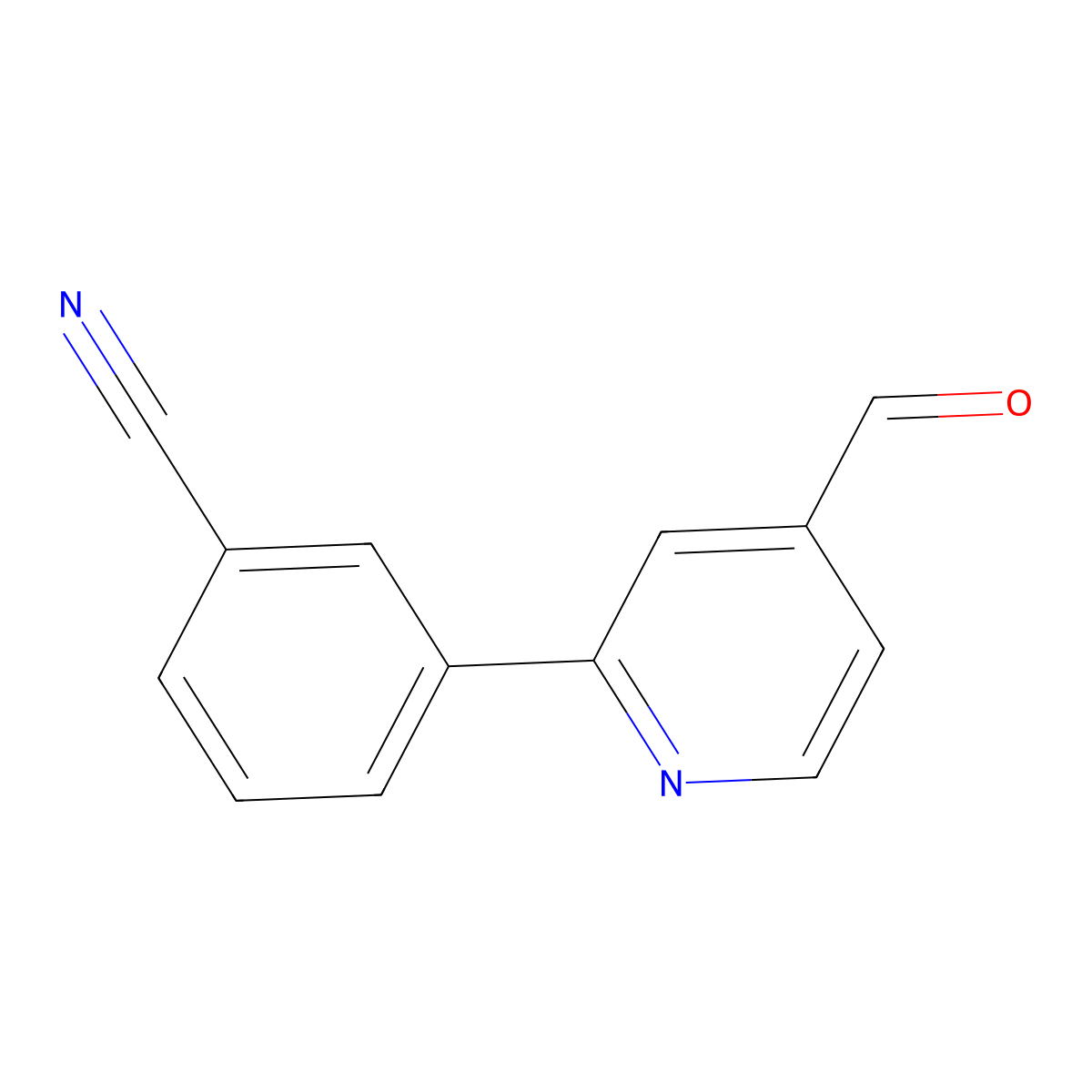 3-(4-Formylpyridin-2-yl)benzonitrile molecular structure, CAS 1632370-20-7