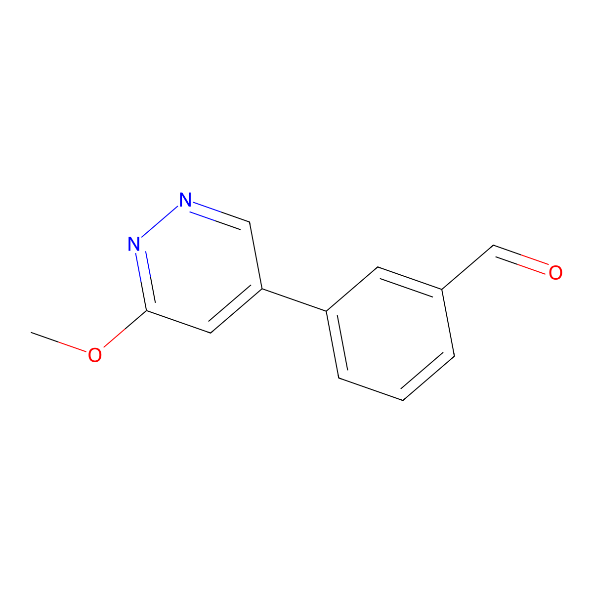 3-(6-Methoxy-4-pyridazinyl)benzaldehyde molecular structure, CAS 1632370-30-9
