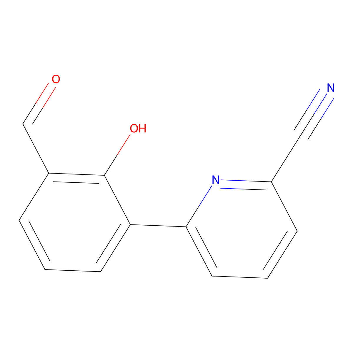 6-(3-Formyl-2-hydroxyphenyl)-2-pyridinecarbonitrile molecular structure, CAS 1632370-49-0