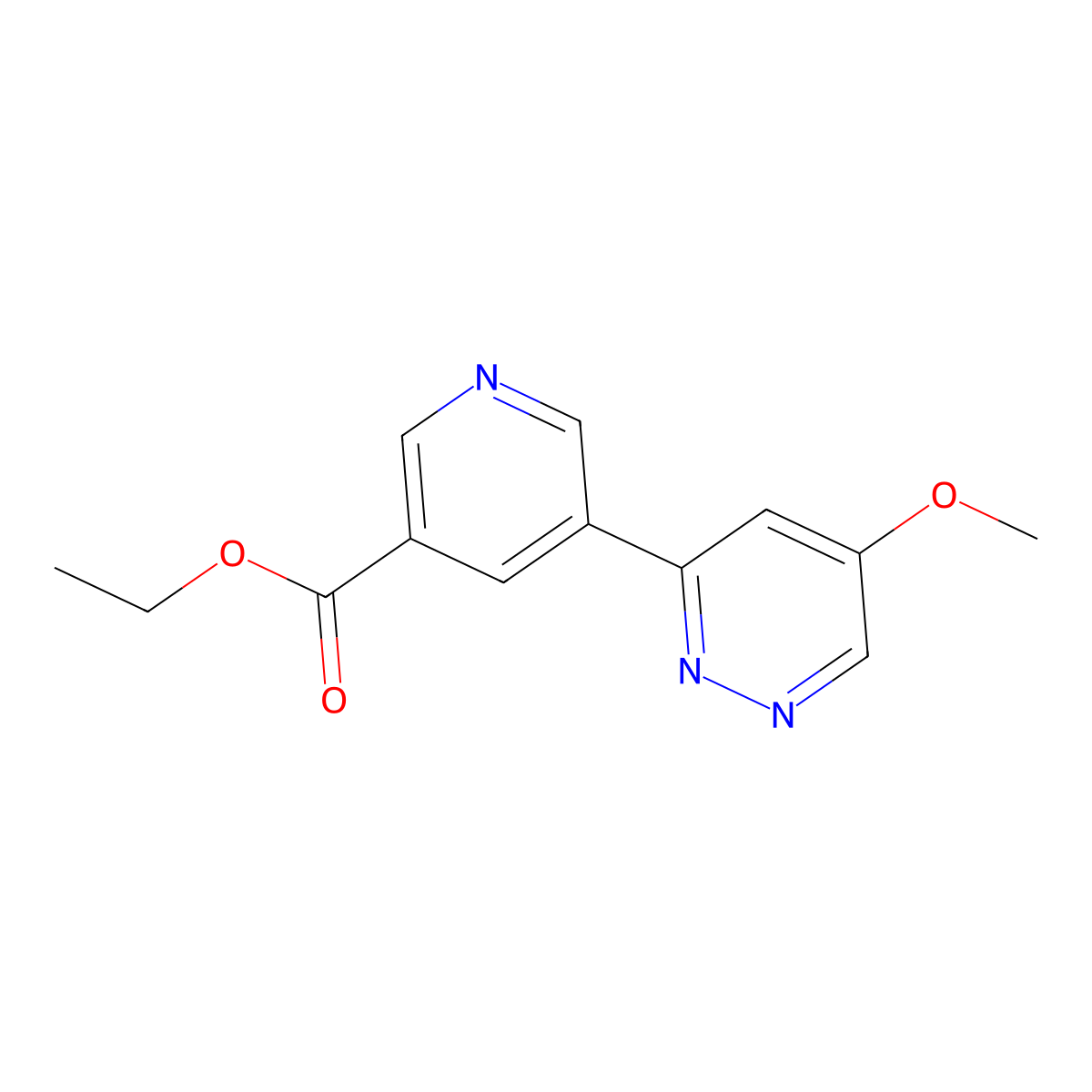 Ethyl 5-(5-methoxypyridazin-3-yl)nicotinate molecular structure, CAS 1632370-72-9