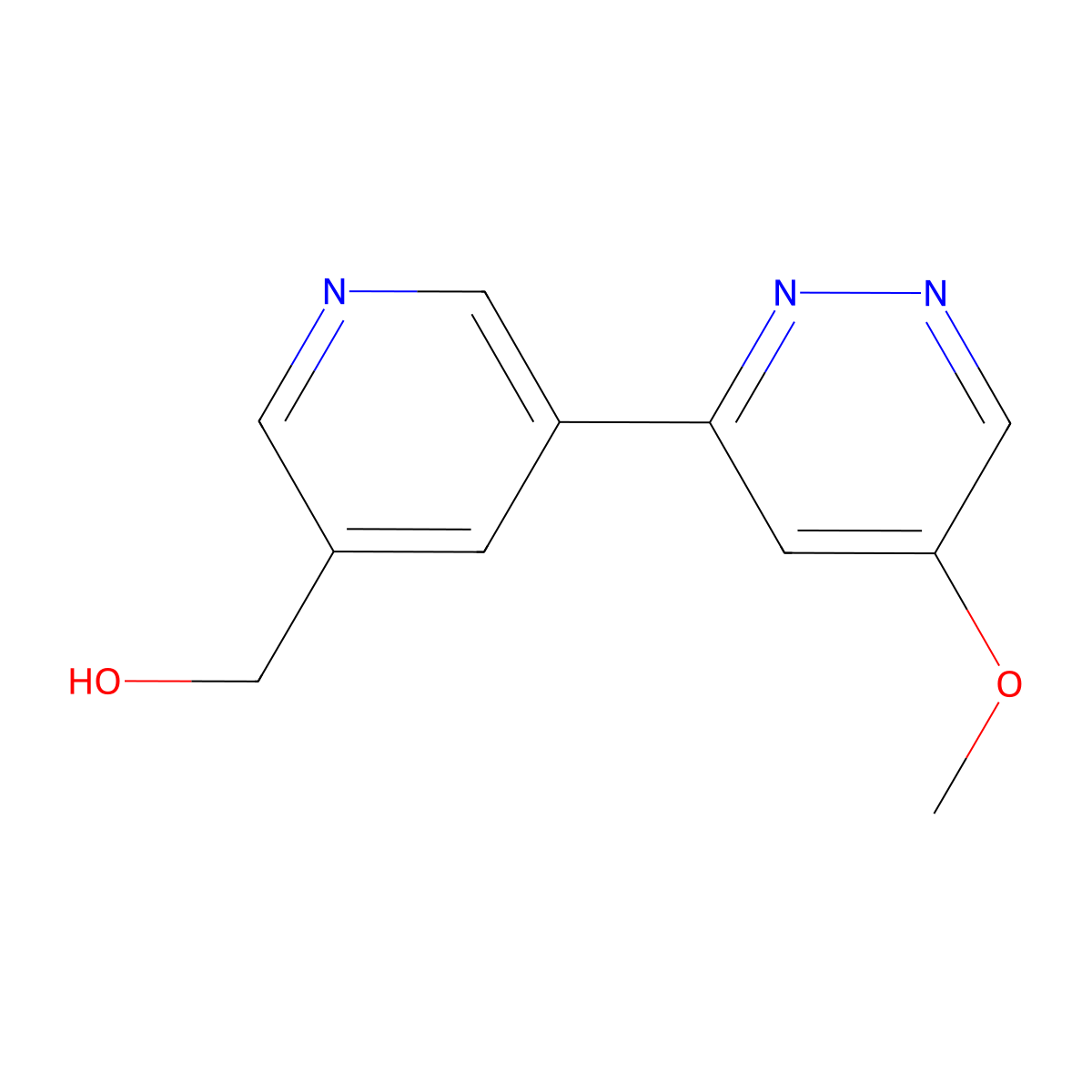 5-(5-Methoxy-3-pyridazinyl)-3-pyridinemethanol molecular structure, CAS 1632370-73-0