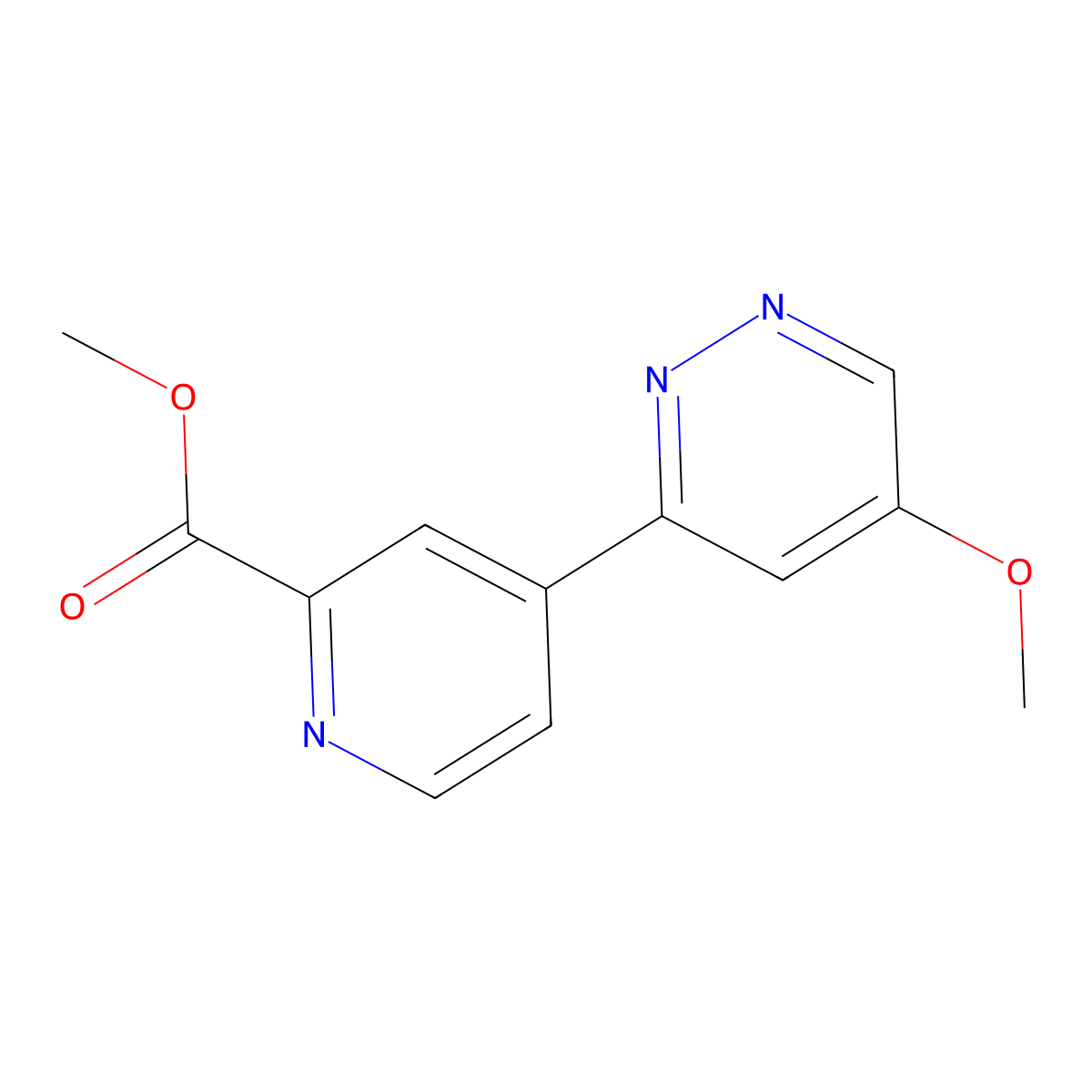 Methyl 4-(5-methoxypyridazin-3-yl)picolinate molecular structure, CAS 1632370-75-2