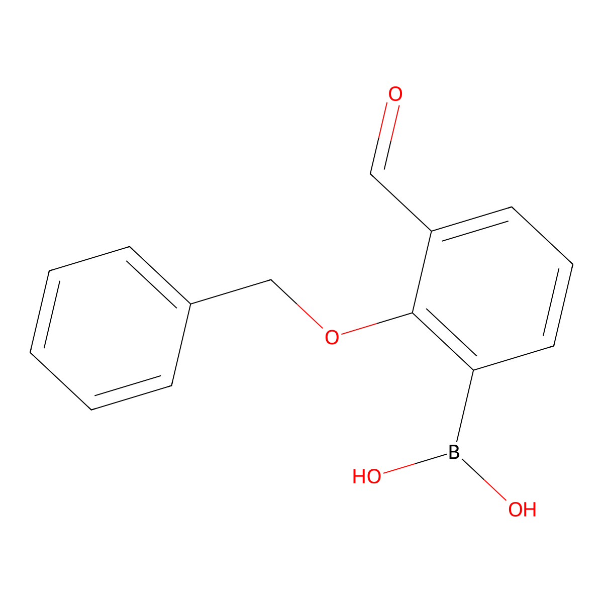 [2-(Benzyloxy)-3-formylphenyl]boronic acid molecular structure, CAS 1632370-88-7