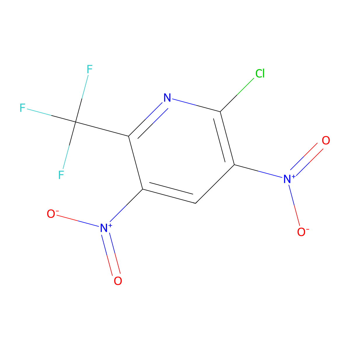 2-Chloro-3,5-dinitro-6-(trifluoromethyl)pyridine molecular structure, CAS 163238-99-1
