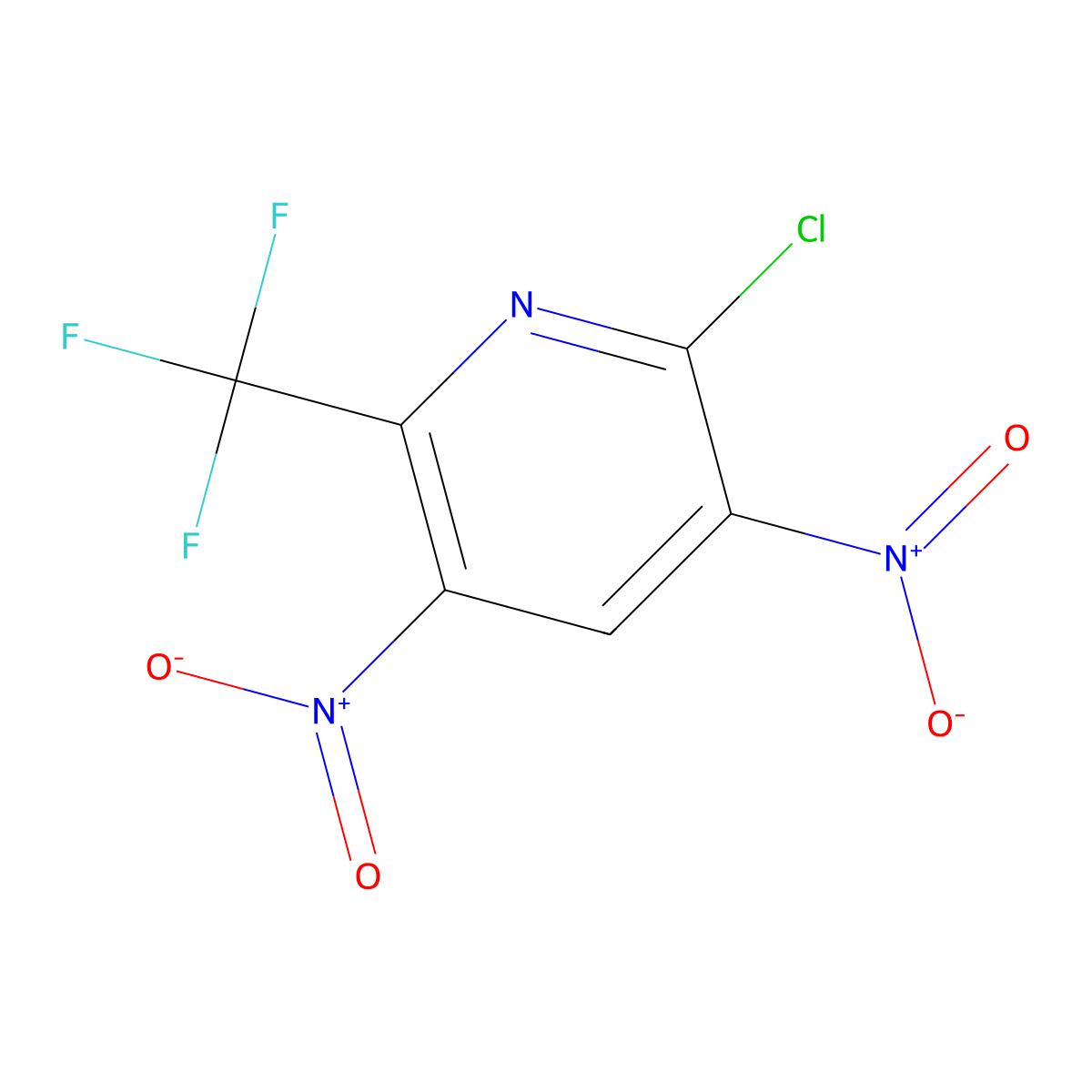 2-Chloro-3,5-dinitro-6-(trifluoromethyl)pyridine molecular structure, CAS 163238-99-1