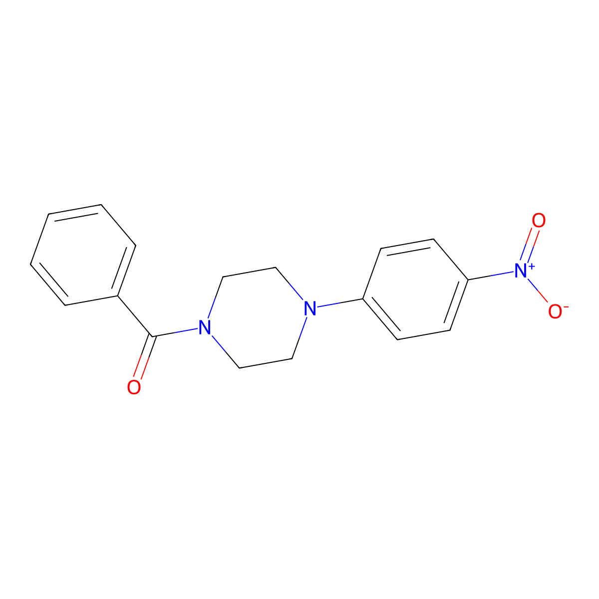 1-Benzoyl-4-(4-nitrophenyl)piperazine molecular structure, CAS 16324-55-3