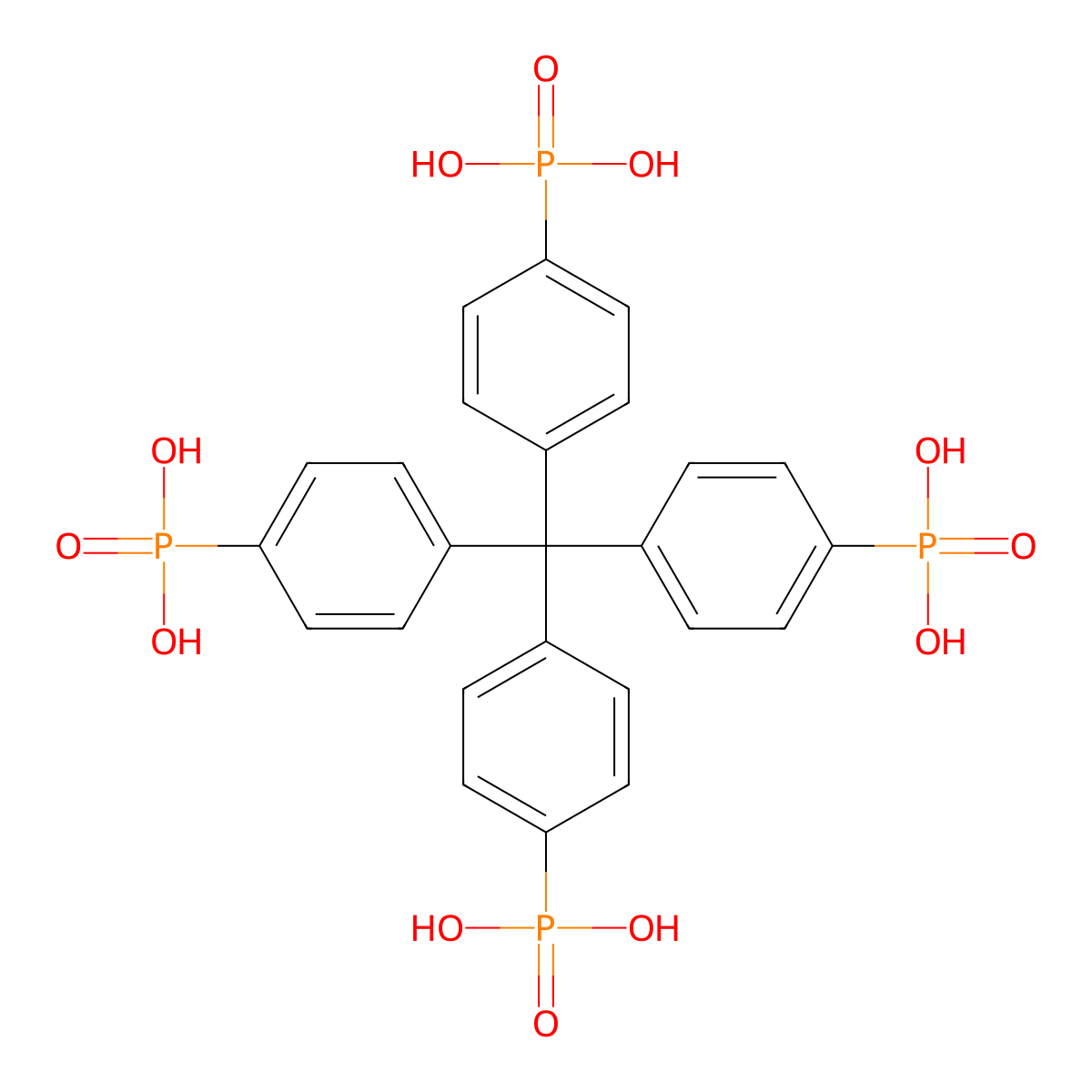 (Methanetetrayltetrakis(benzene-4,1-diyl))tetrakis(phosphonic acid) molecular structure, CAS 1632402-15-3