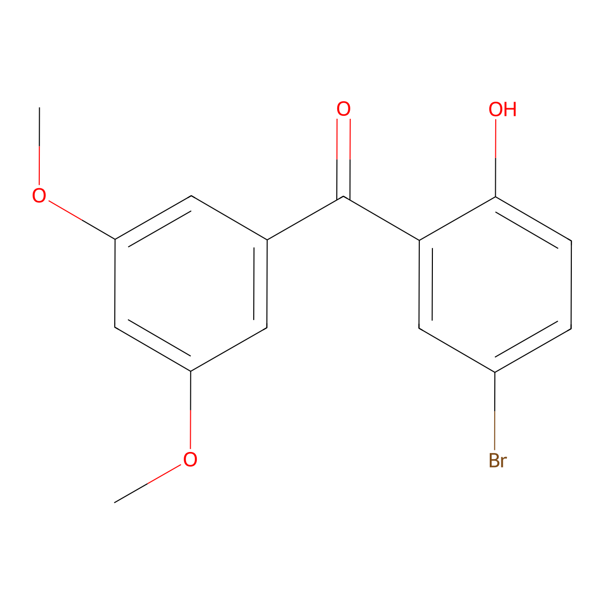 (5-Bromo-2-hydroxyphenyl)(3,5-dimethoxyphenyl)methanone molecular structure, CAS 1632406-52-0