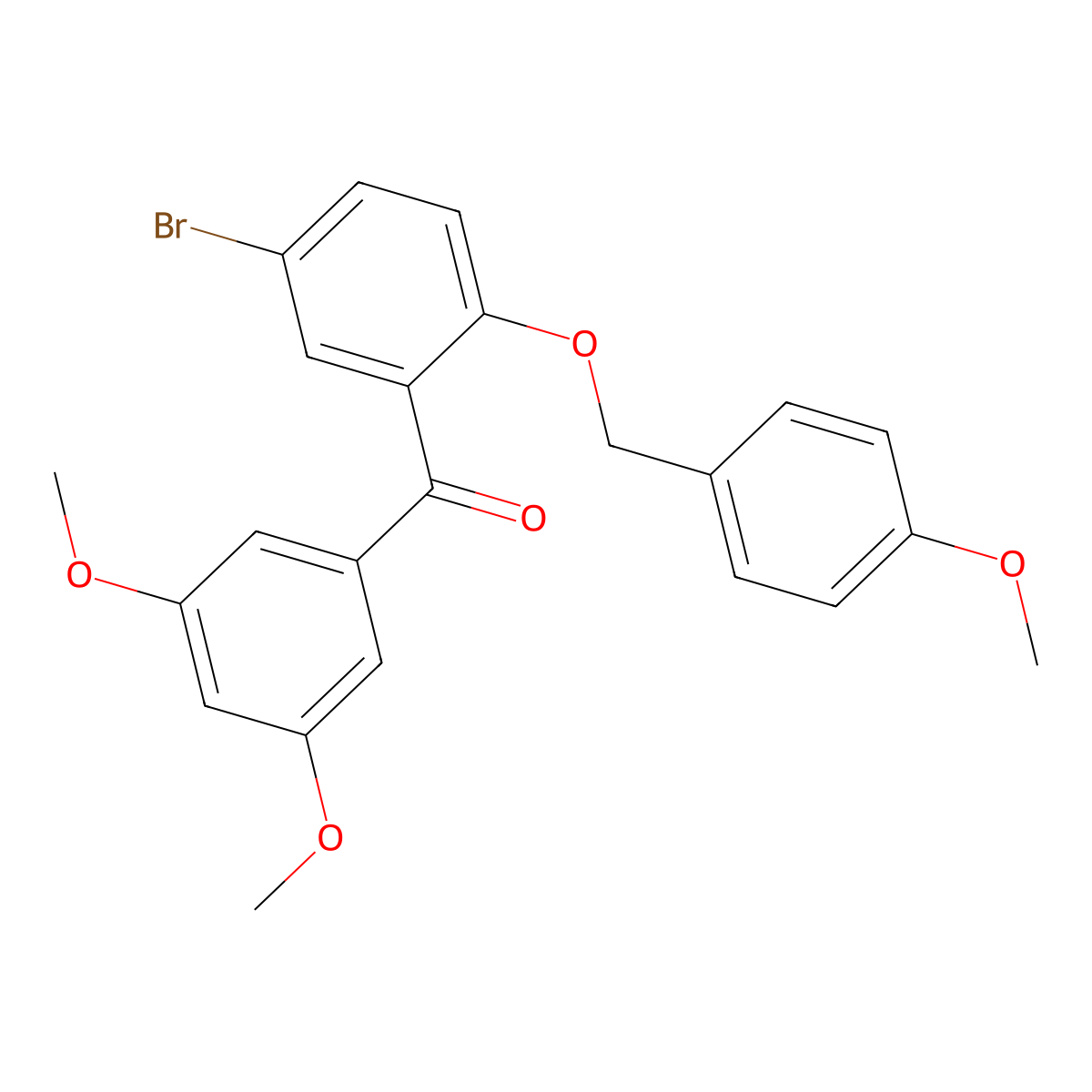 (5-Bromo-2-((4-methoxybenzyl)oxy)phenyl)(3,5-dimethoxyphenyl)methanone molecular structure, CAS 1632406-53-1