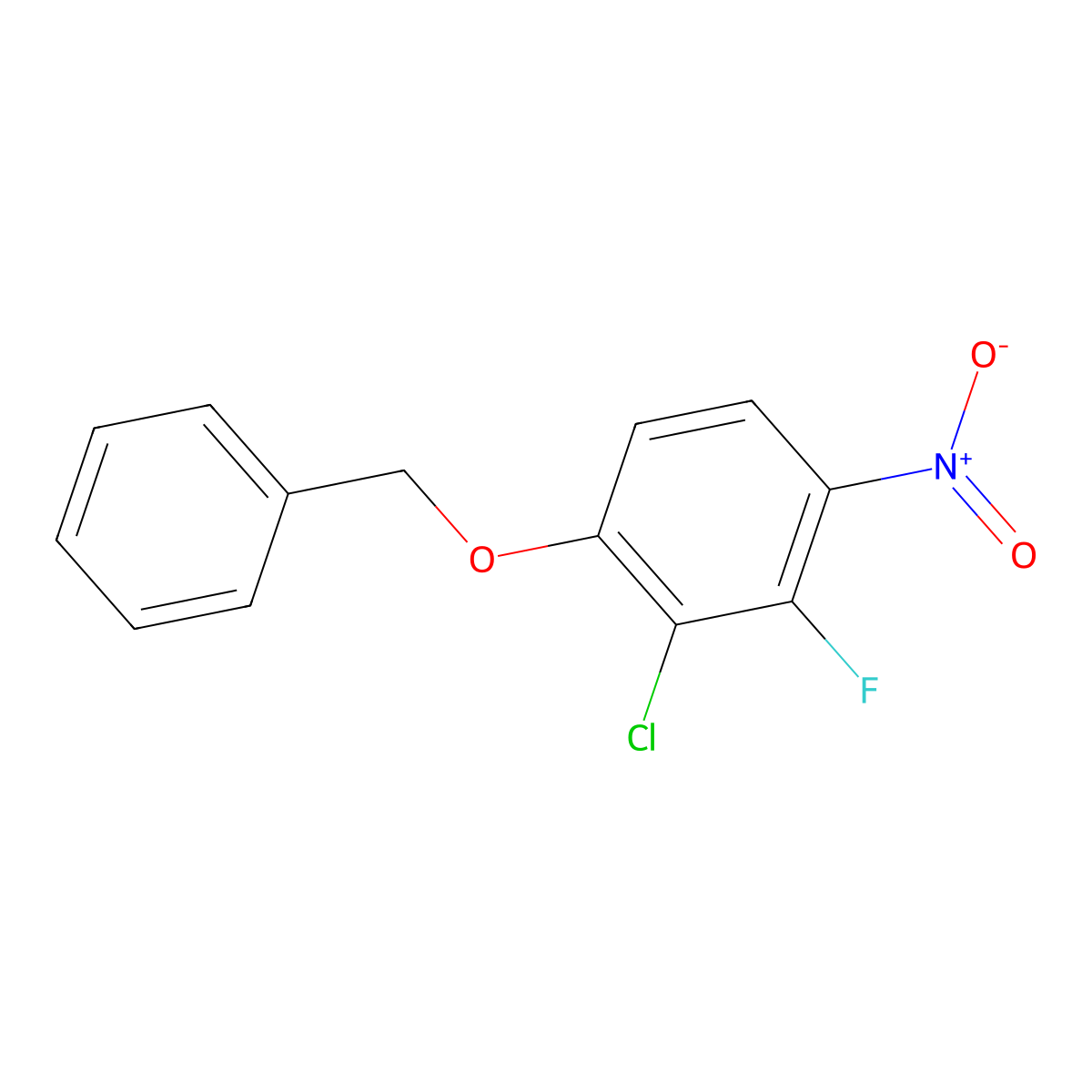 1-(Benzyloxy)-2-chloro-3-fluoro-4-nitrobenzene molecular structure, CAS 1632444-56-4
