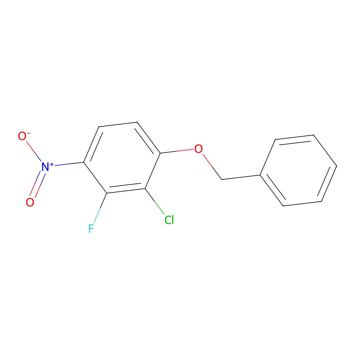1-(Benzyloxy)-2-chloro-3-fluoro-4-nitrobenzene molecular structure, CAS 1632444-56-4