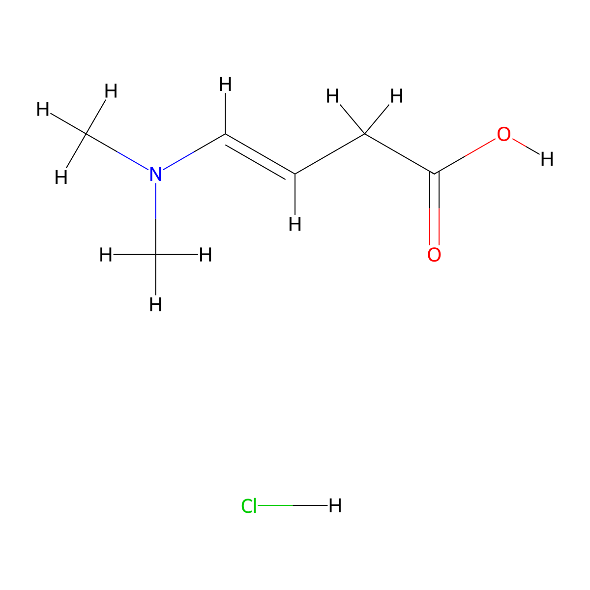 (E)-4-(Dimethylamino)but-3-enoic acid hydrochloride molecular structure, CAS 1632473-08-5