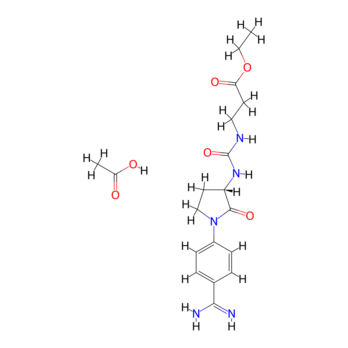 Orbofiban acetate anhydrous molecular structure, CAS 163250-91-7
