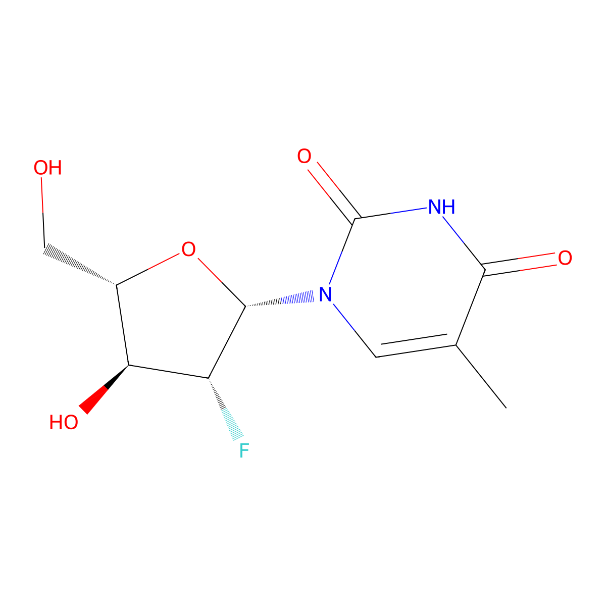Clevudine molecular structure, CAS 163252-36-6