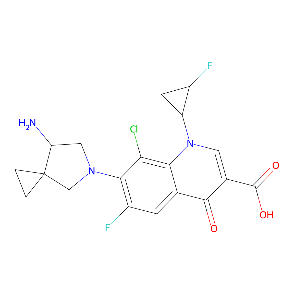 Sitafloxacin molecular structure, CAS 163253-35-8